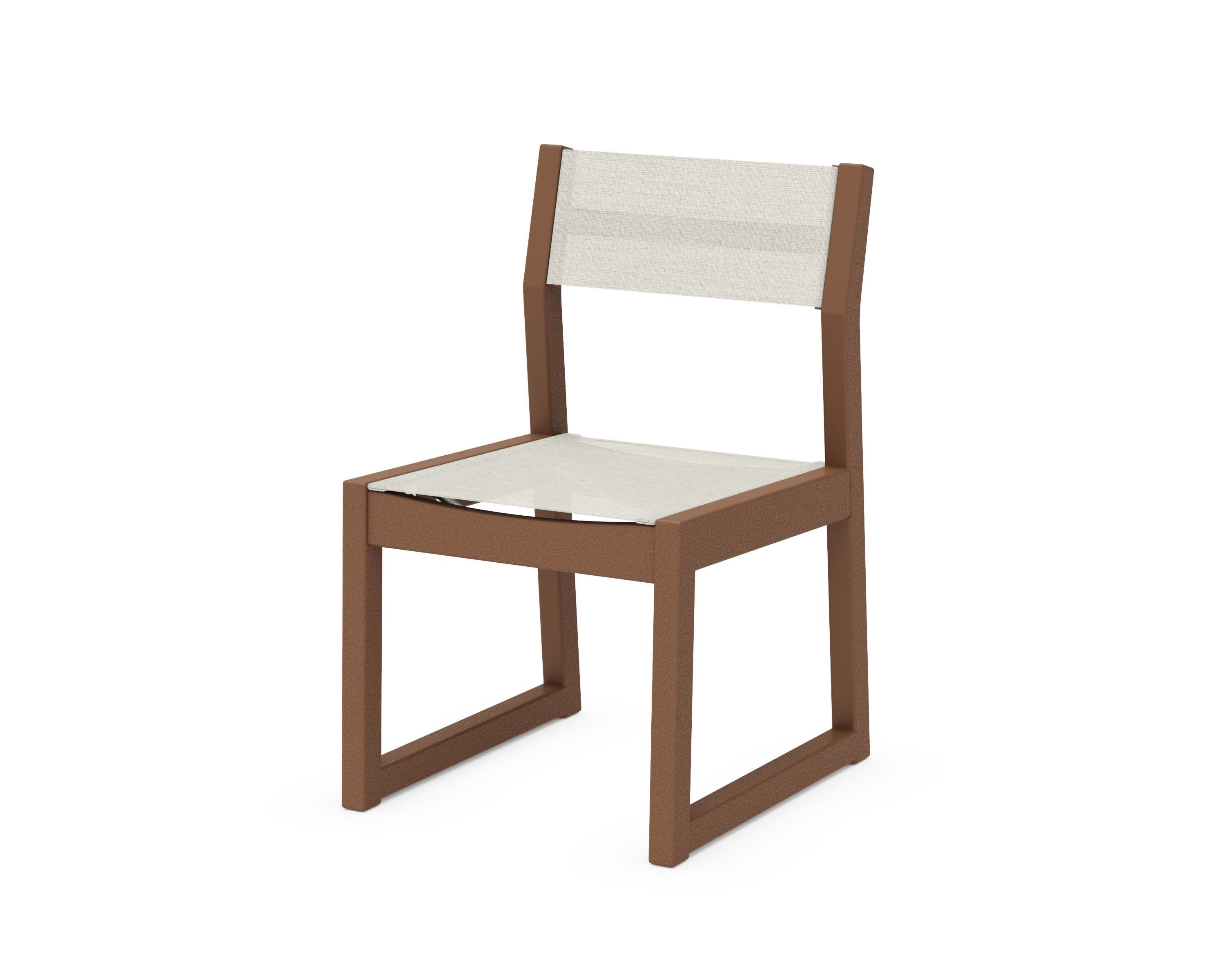 EDGE Sling Dining Side Chair in Teak / Parchment Sling