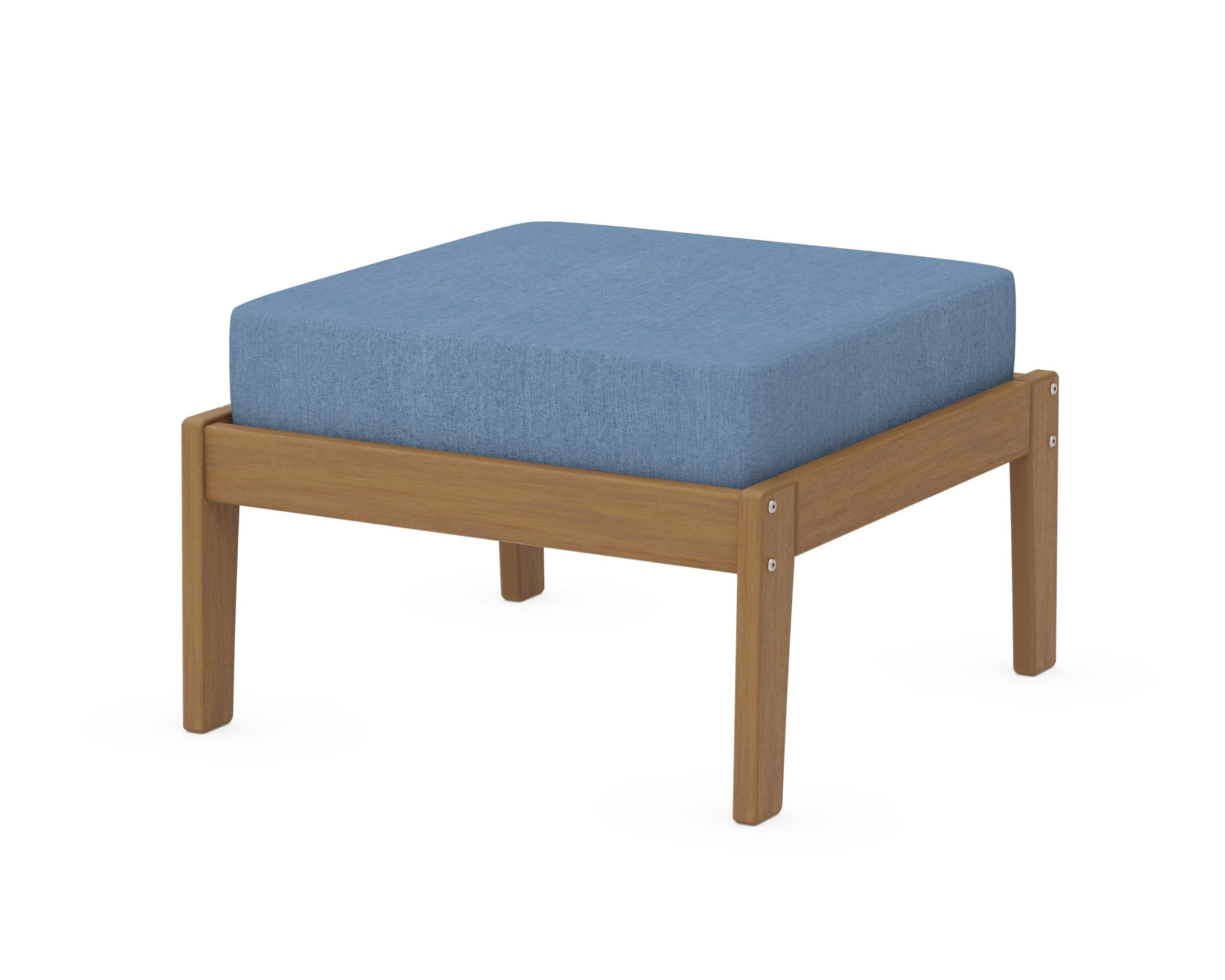 Deep Seating Ottoman in Natural / Sky Blue