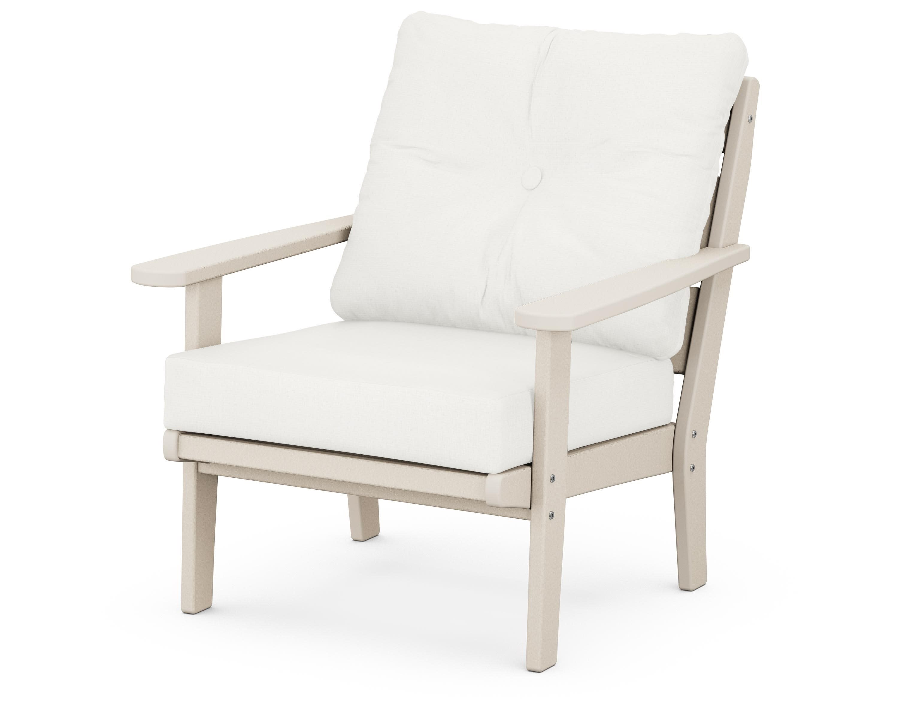 Lakeside Deep Seating Chair in Sand / Natural Linen
