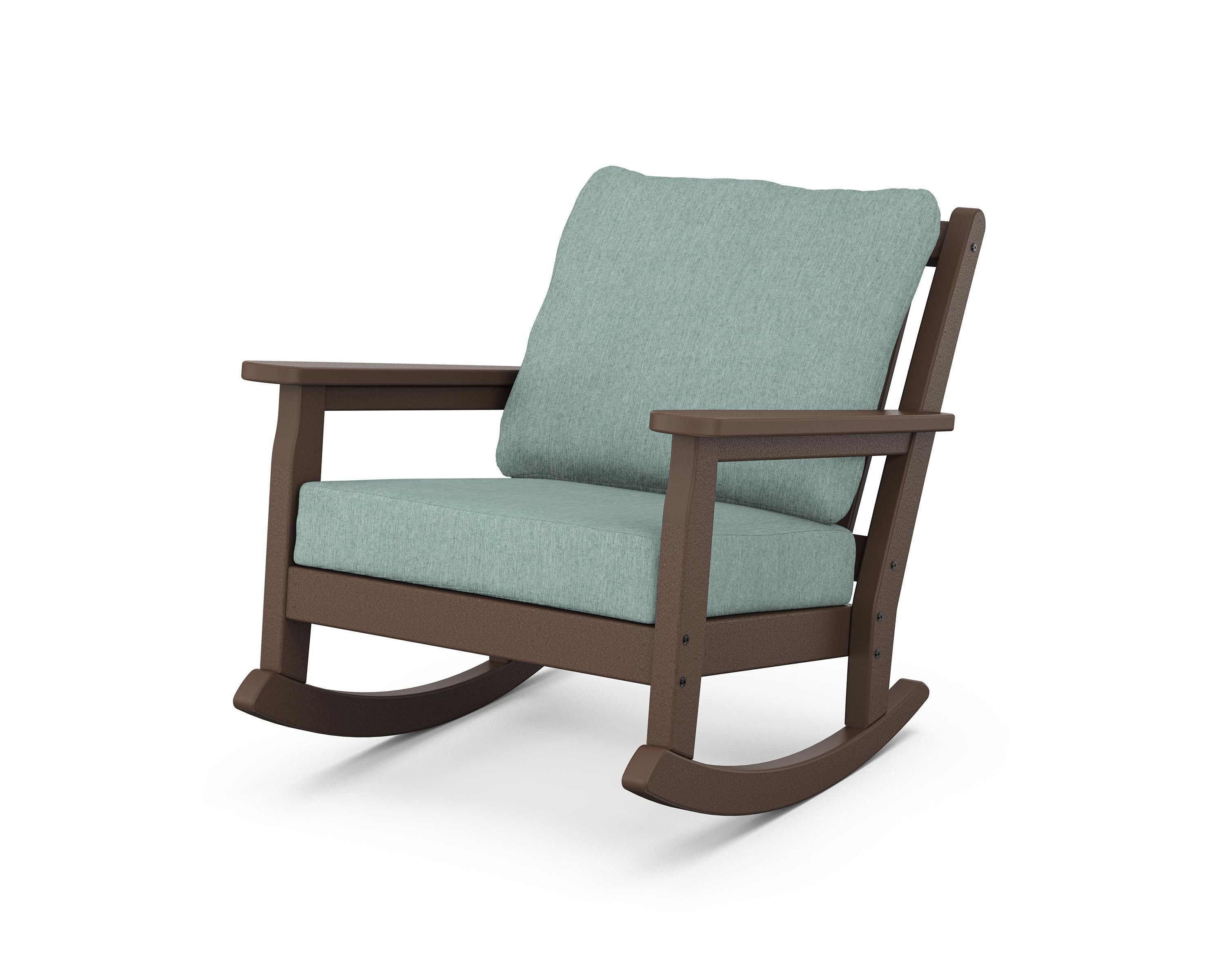 Chippendale Deep Seating Rocking Chair in Mahogany / Glacier Spa