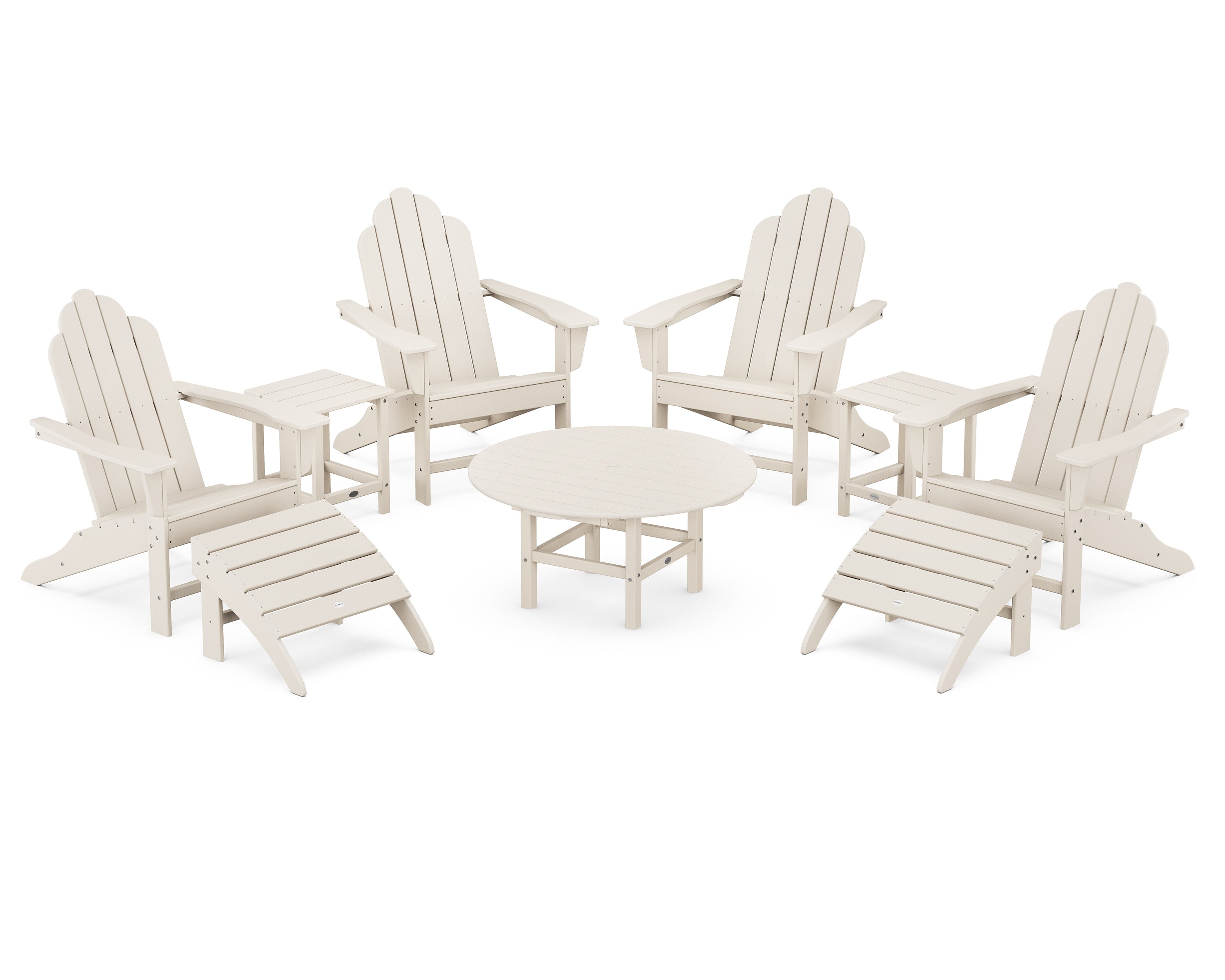 Long Island Adirondack 9-Piece Conversation Group in Sand