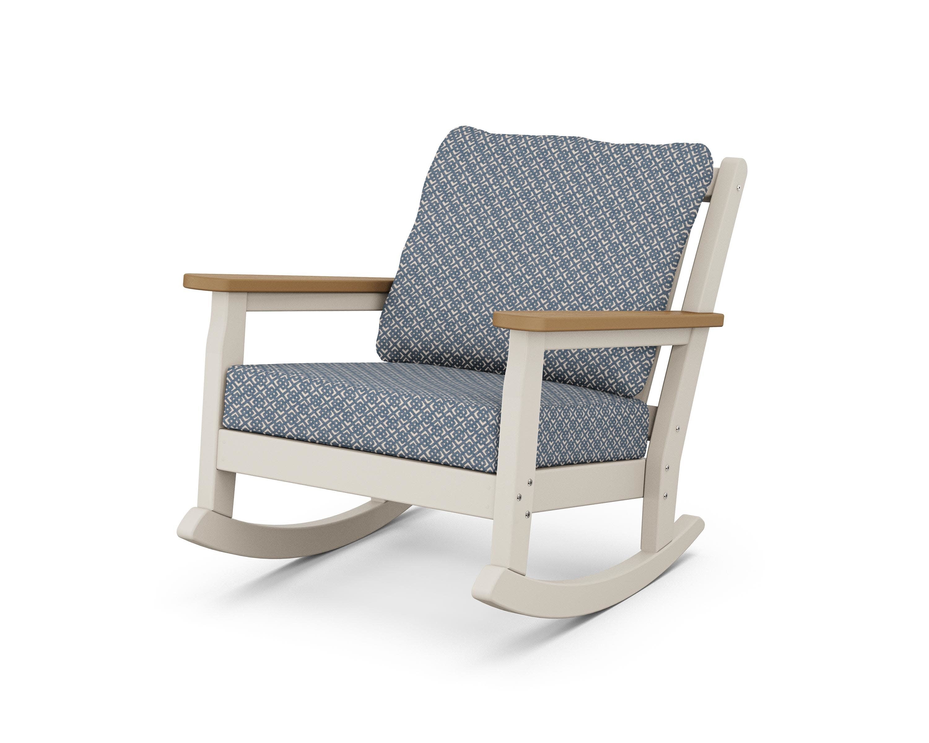 Chippendale Deep Seating Rocking Chair in Sand / Natural / Hopscotch
