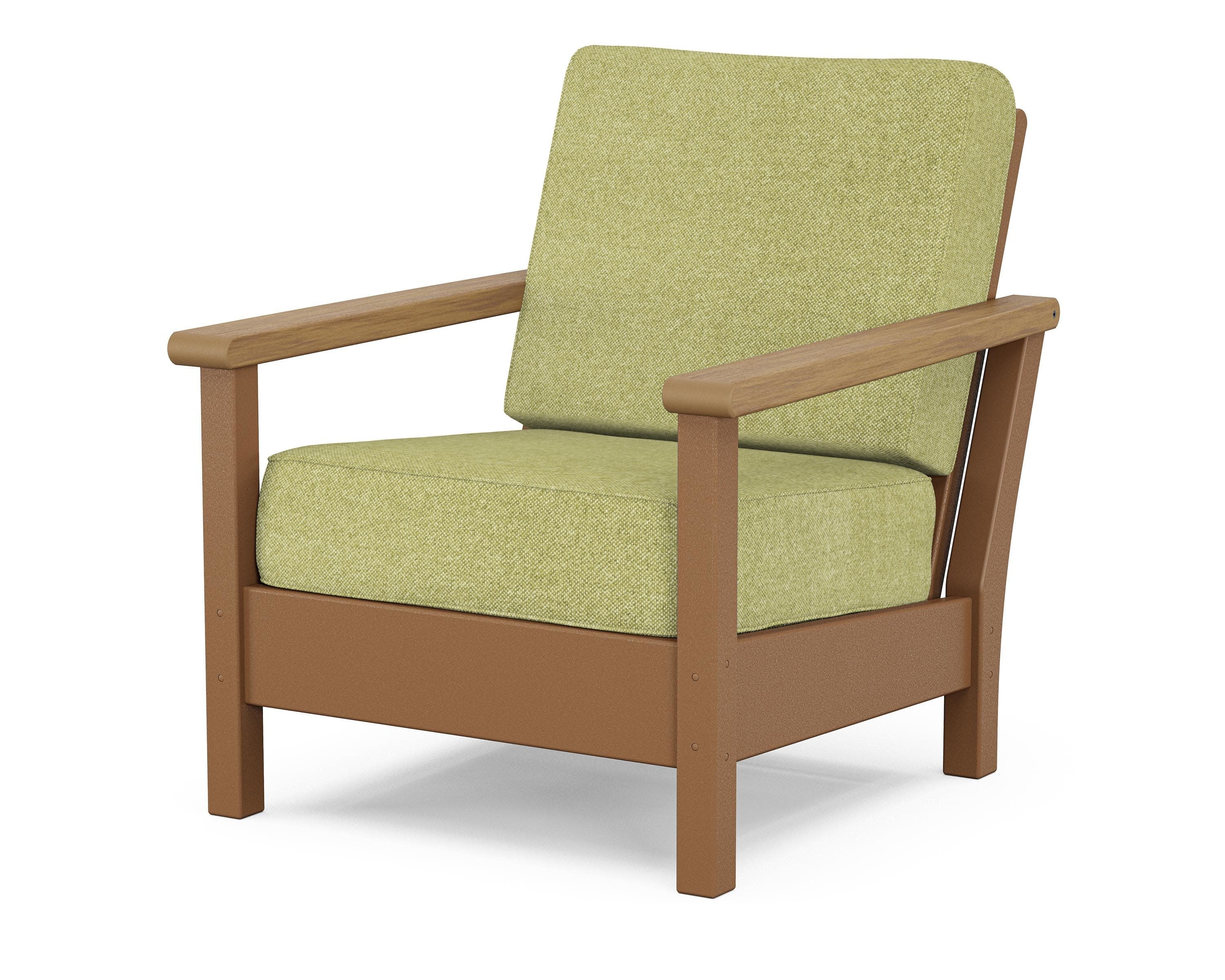 Harbour Deep Seating Chair in Teak / Natural / Chartreuse Boucle