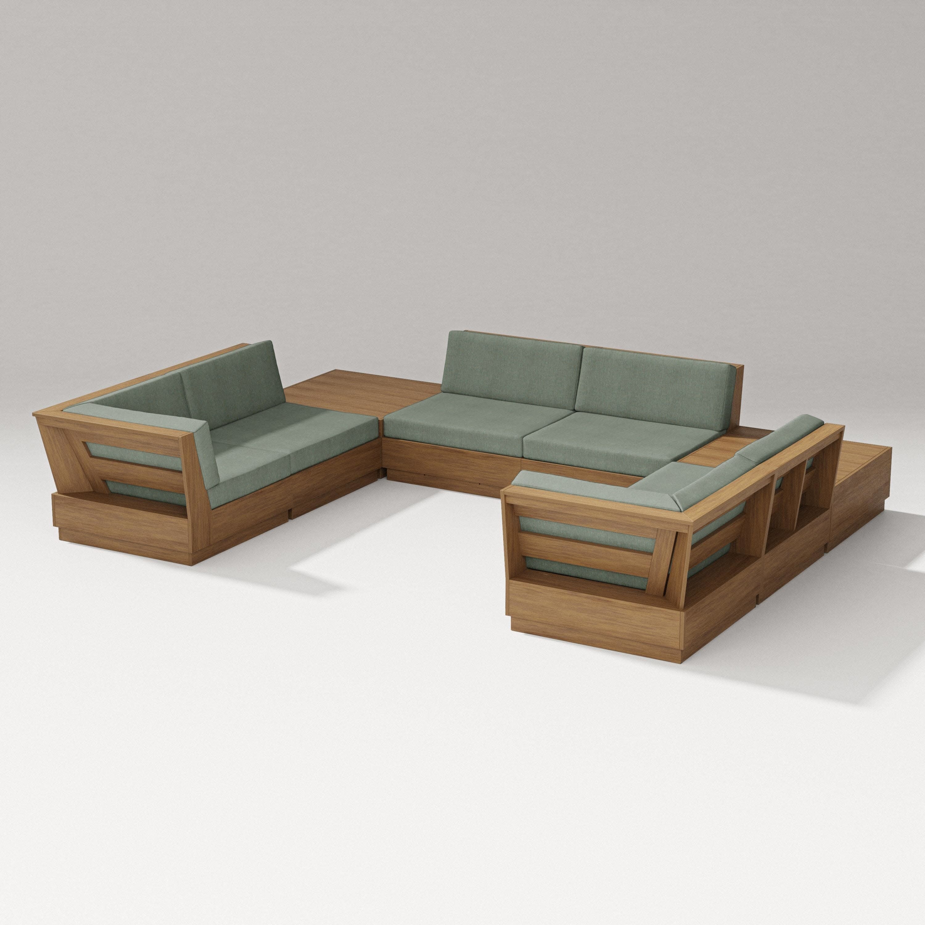 Elevate 8-Piece U-Shaped Sectional in Natural / Cast Sage
