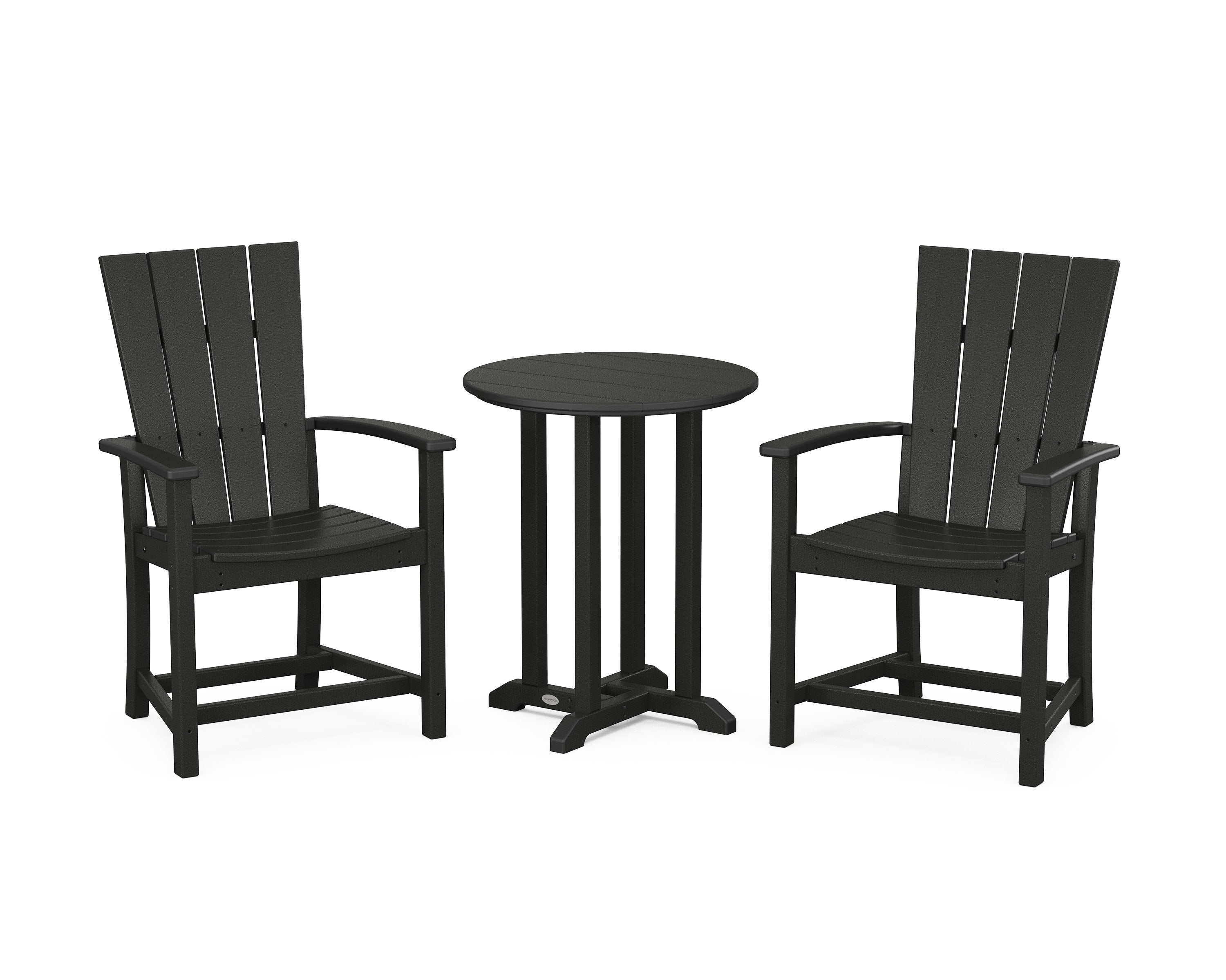 Quattro 3-Piece Round Farmhouse Bistro Dining Set in Black