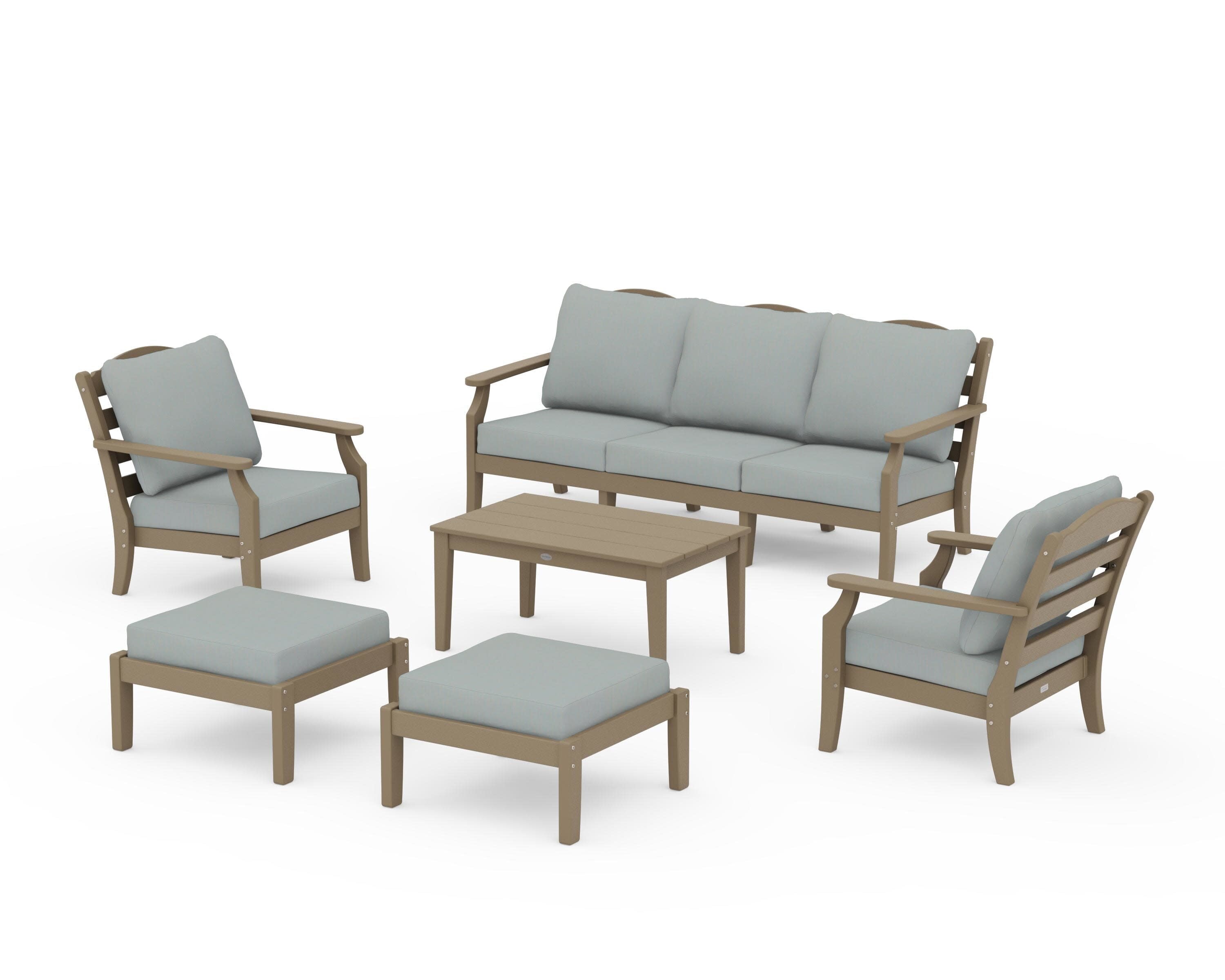Savannah 6-Piece Lounge Sofa Set in Vintage Sahara / Spa