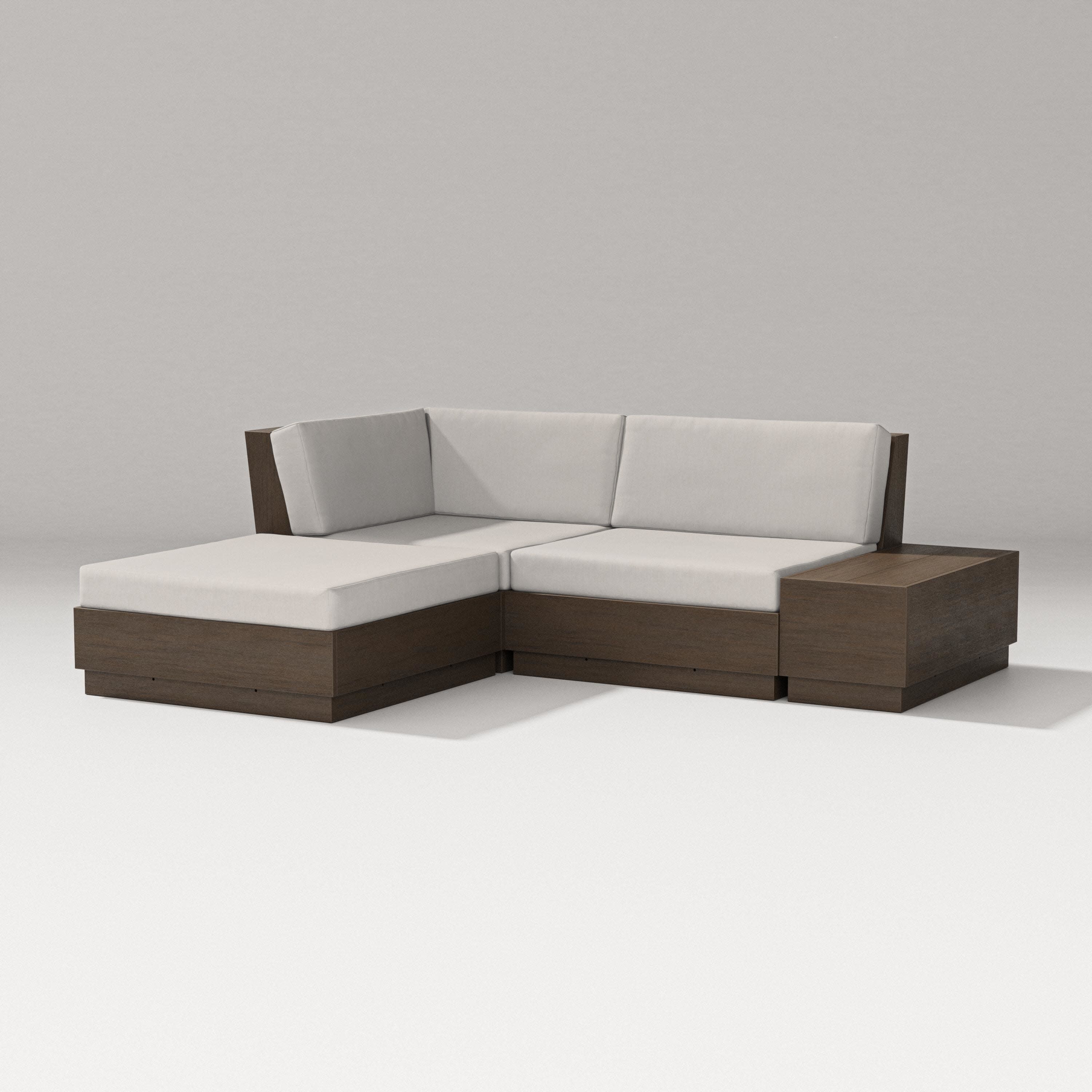 Elevate Loveseat Sectional with Chaise in Kona / Cast Ash