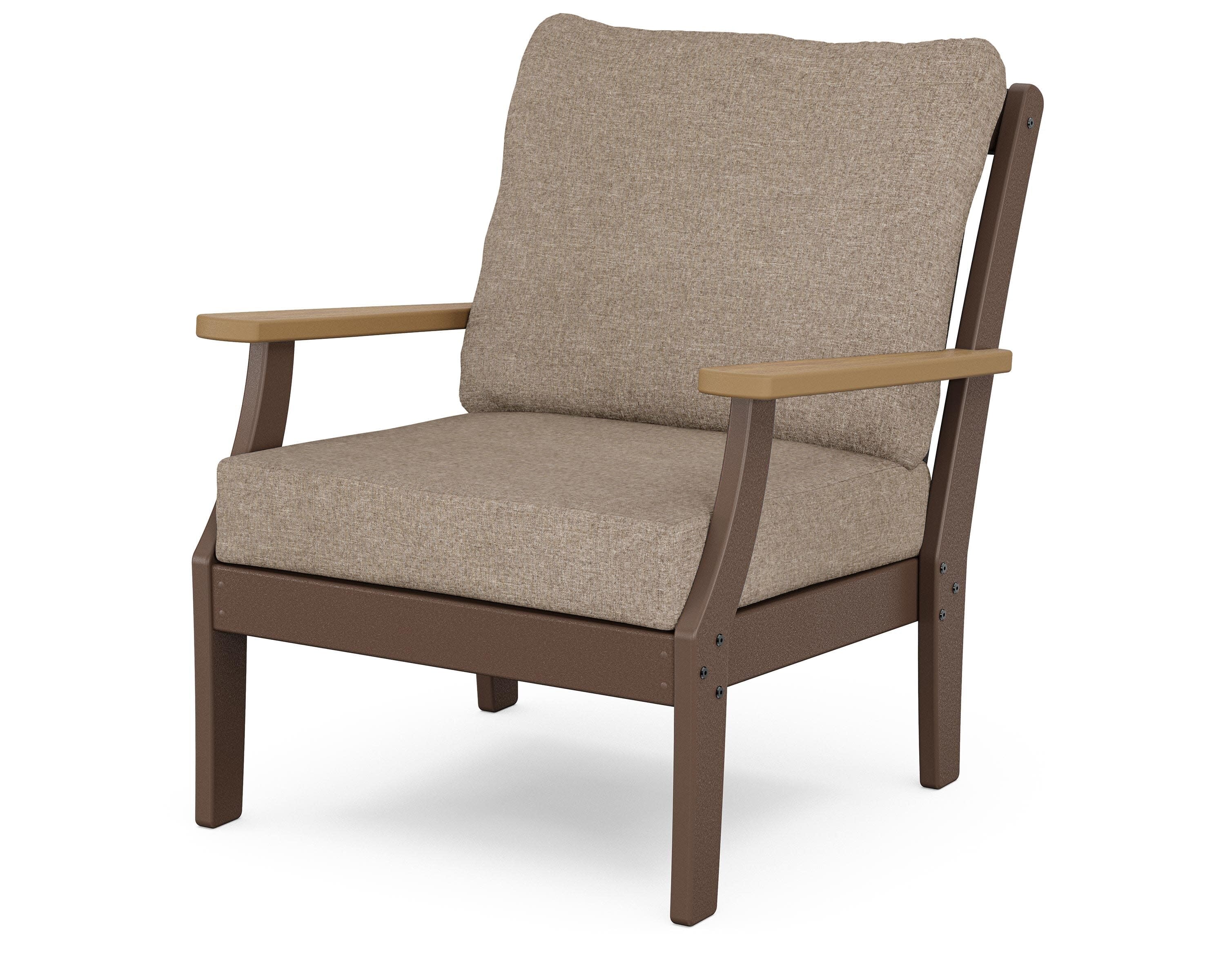 Braxton Deep Seating Chair in Mahogany / Natural / Spiced Burlap