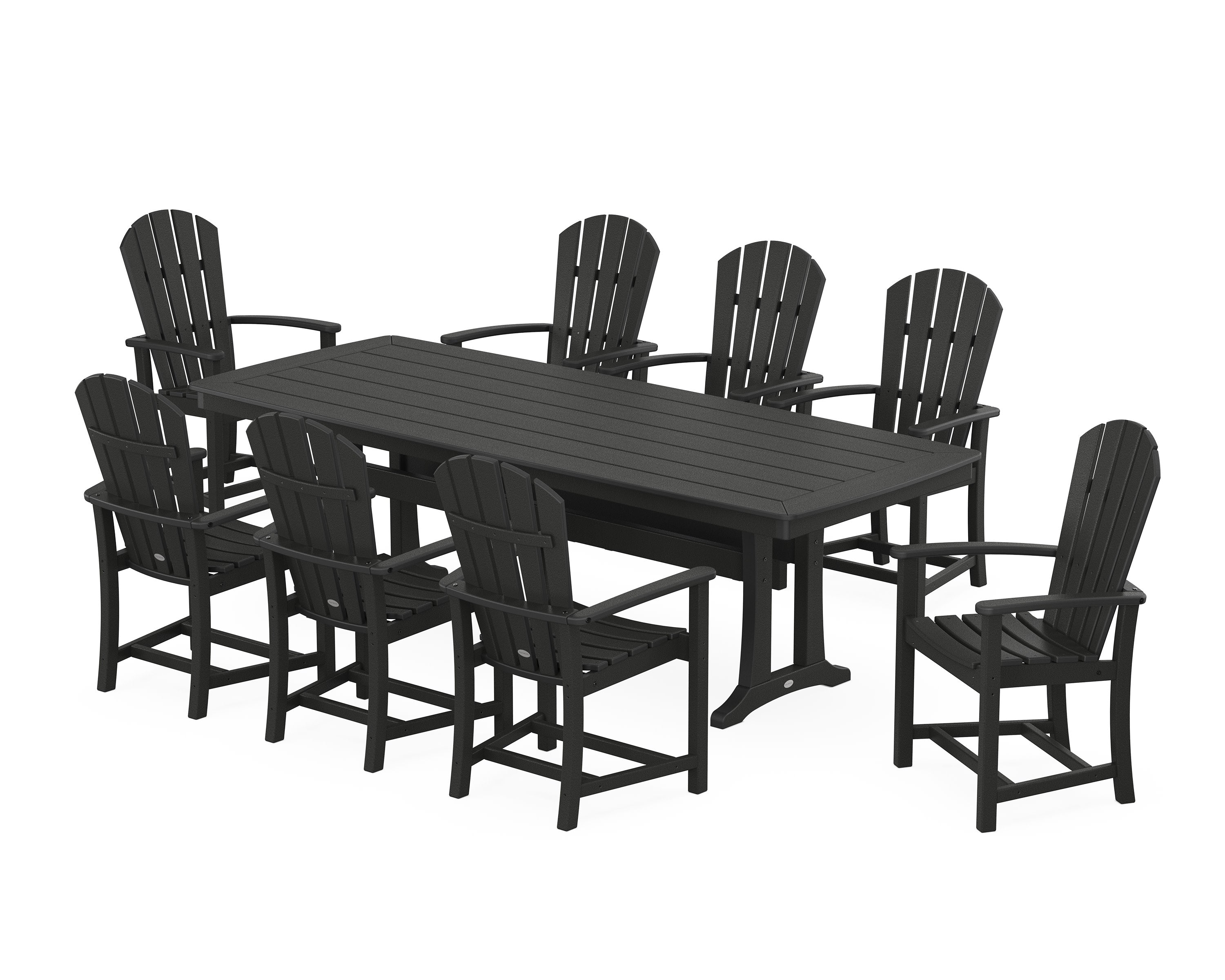 Palm Coast 9-Piece Dining Set with Trestle Legs in Black