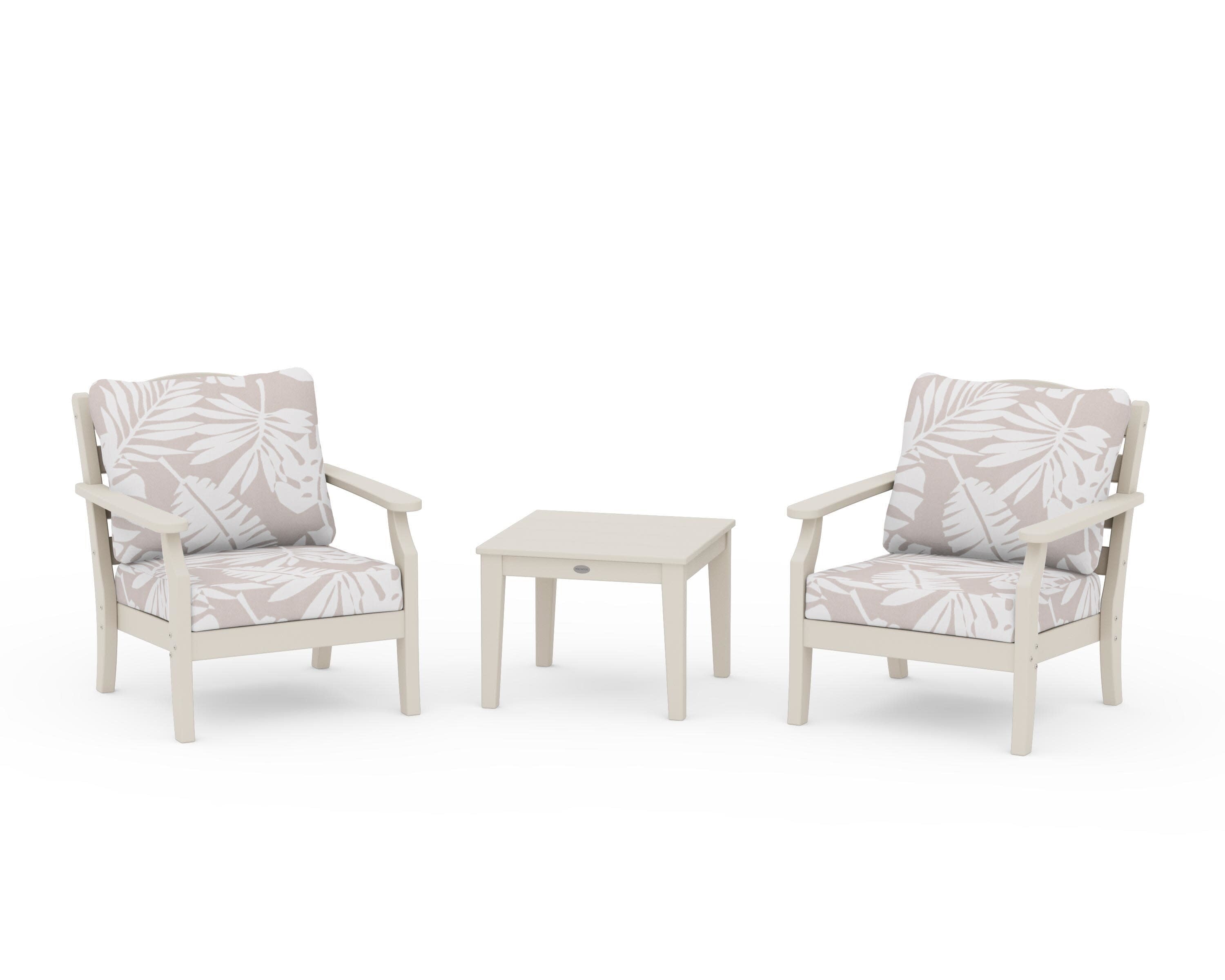 Savannah 3-Piece Deep Seating Set in Sand / Leaf Dune Burlap