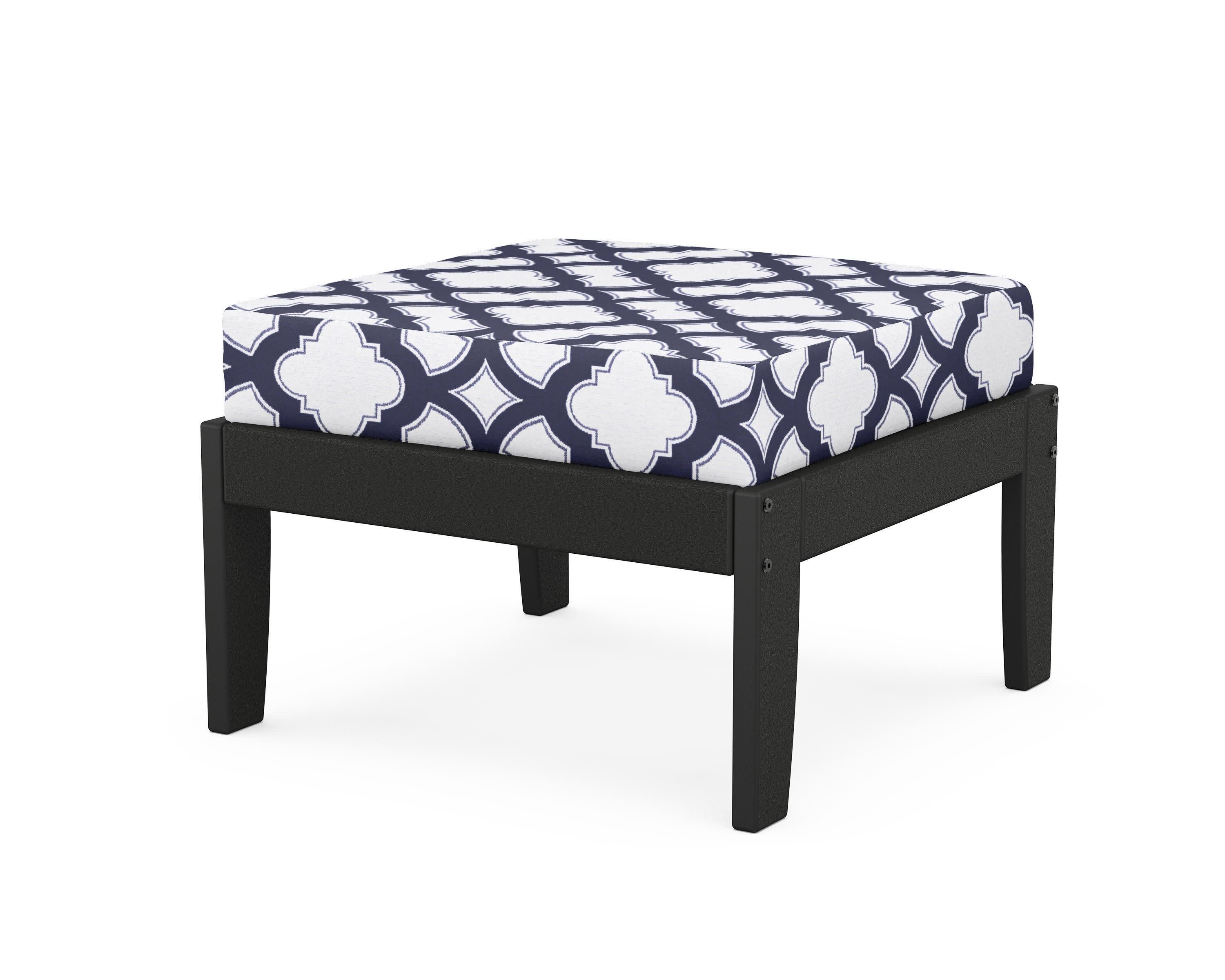 Modular Ottoman - Classic in Black / Trellis Navy