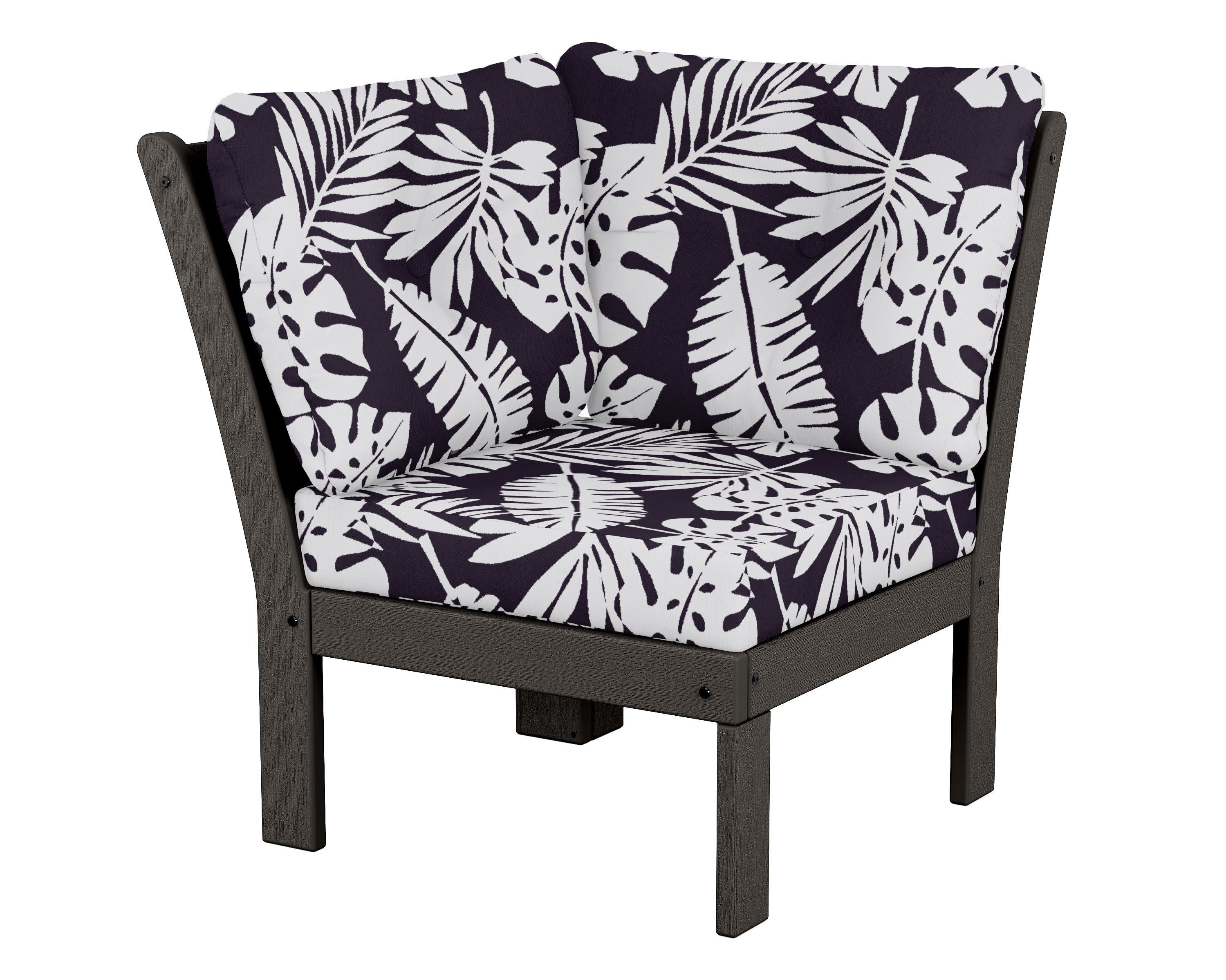 Vineyard Modular Corner Chair in Vintage Coffee / Leaf Navy