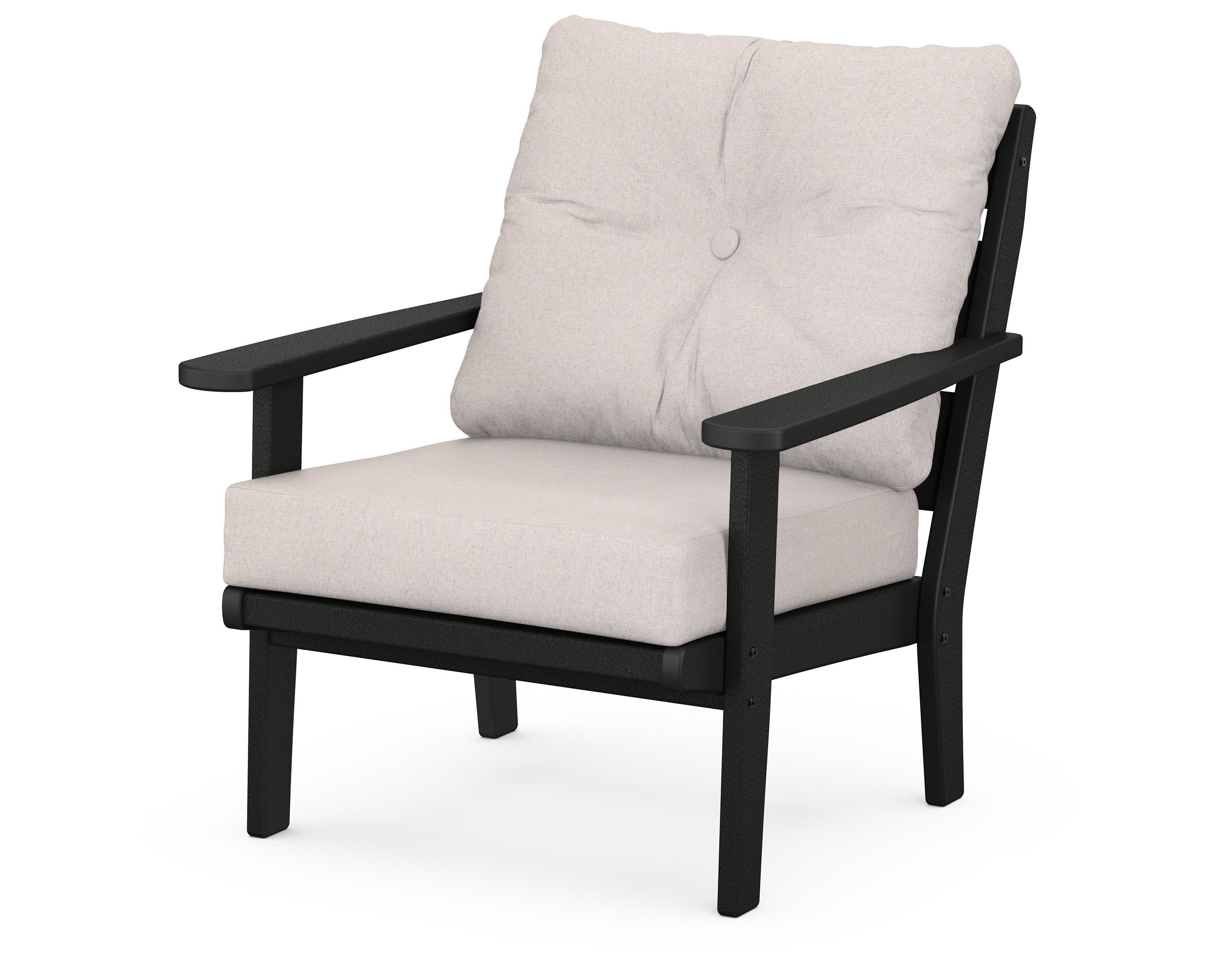 Lakeside Deep Seating Chair in Black / Dune Burlap