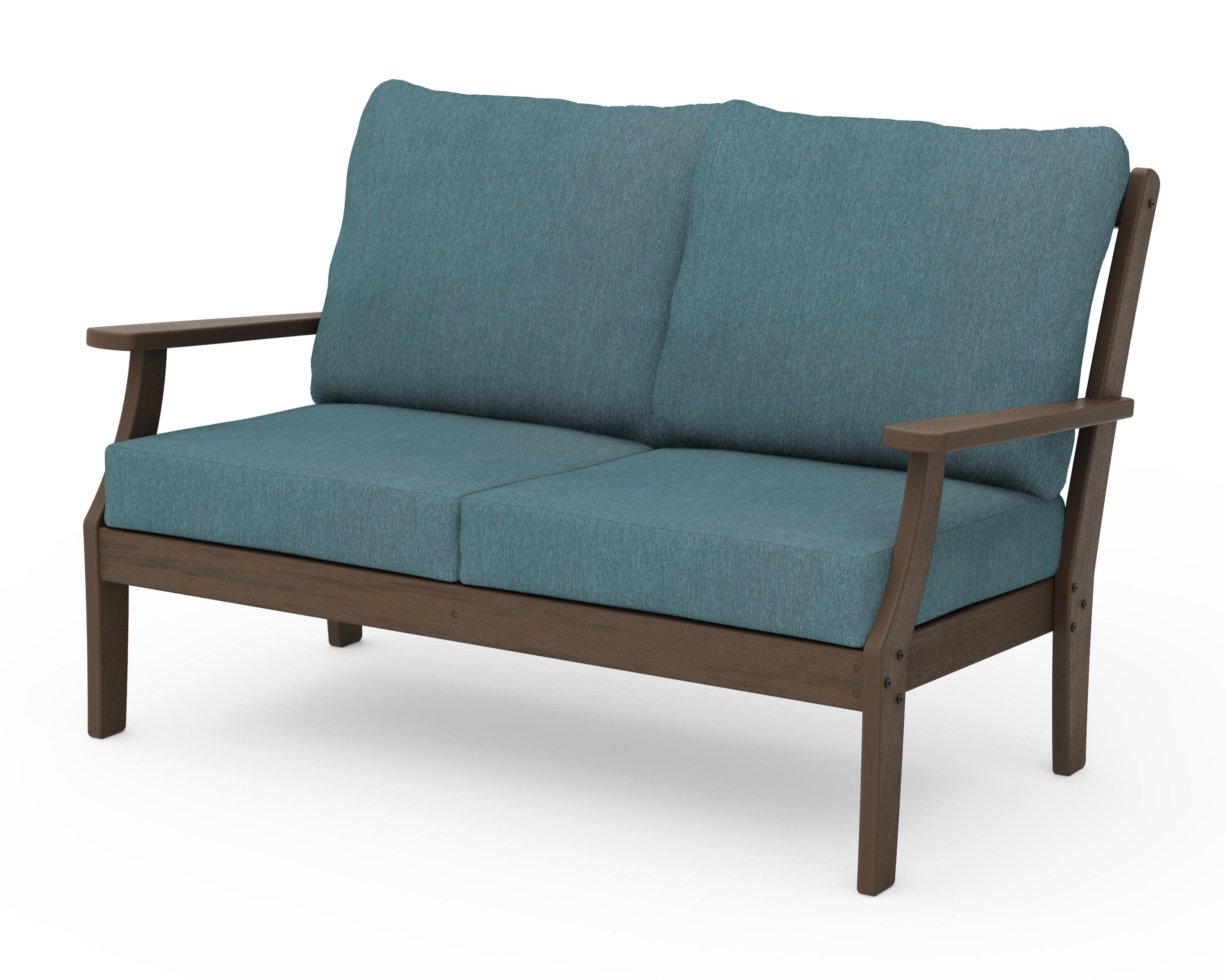 Braxton Deep Seating Loveseat in Kona / Ocean Teal