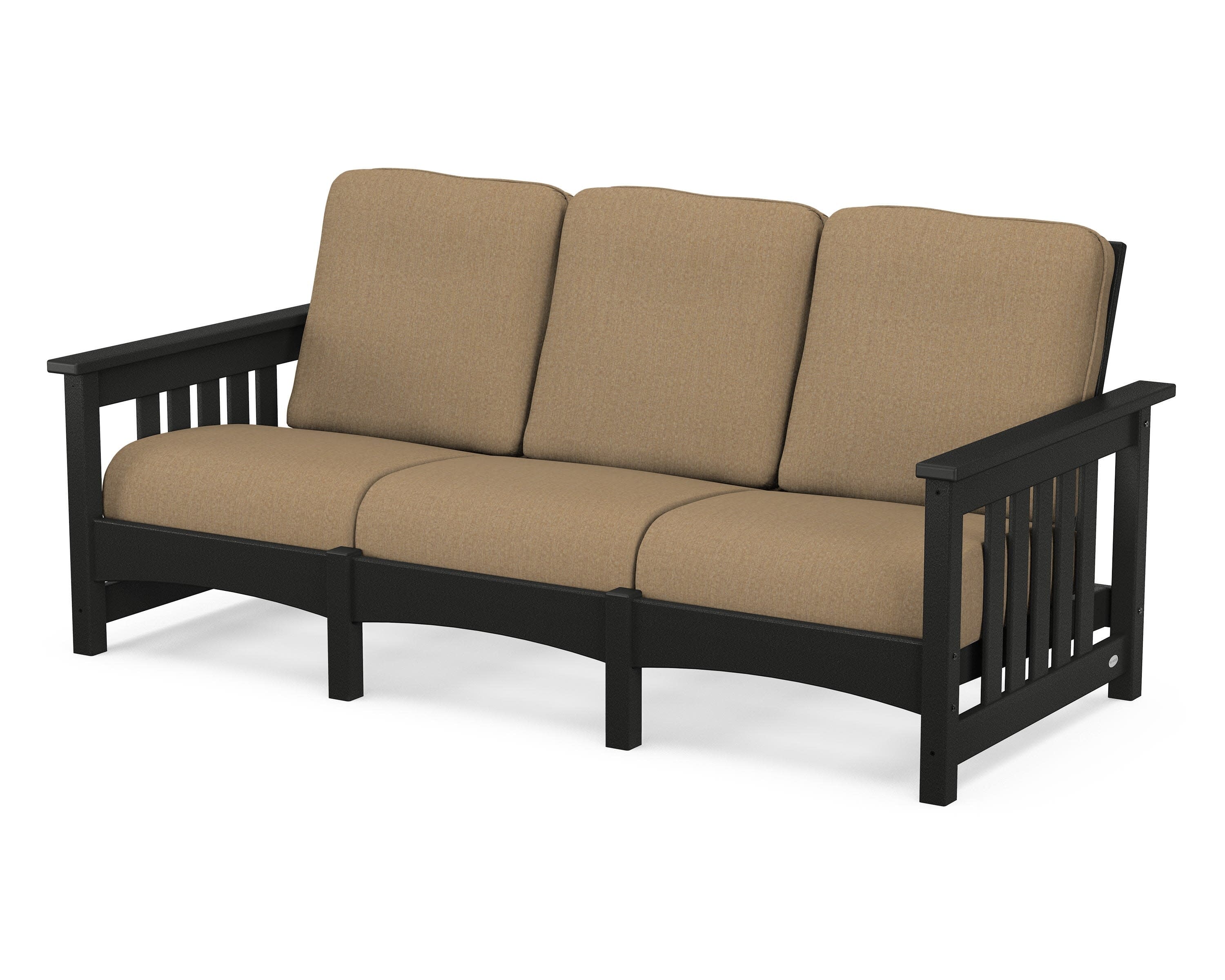 Club Mission Sofa in Black / Sesame