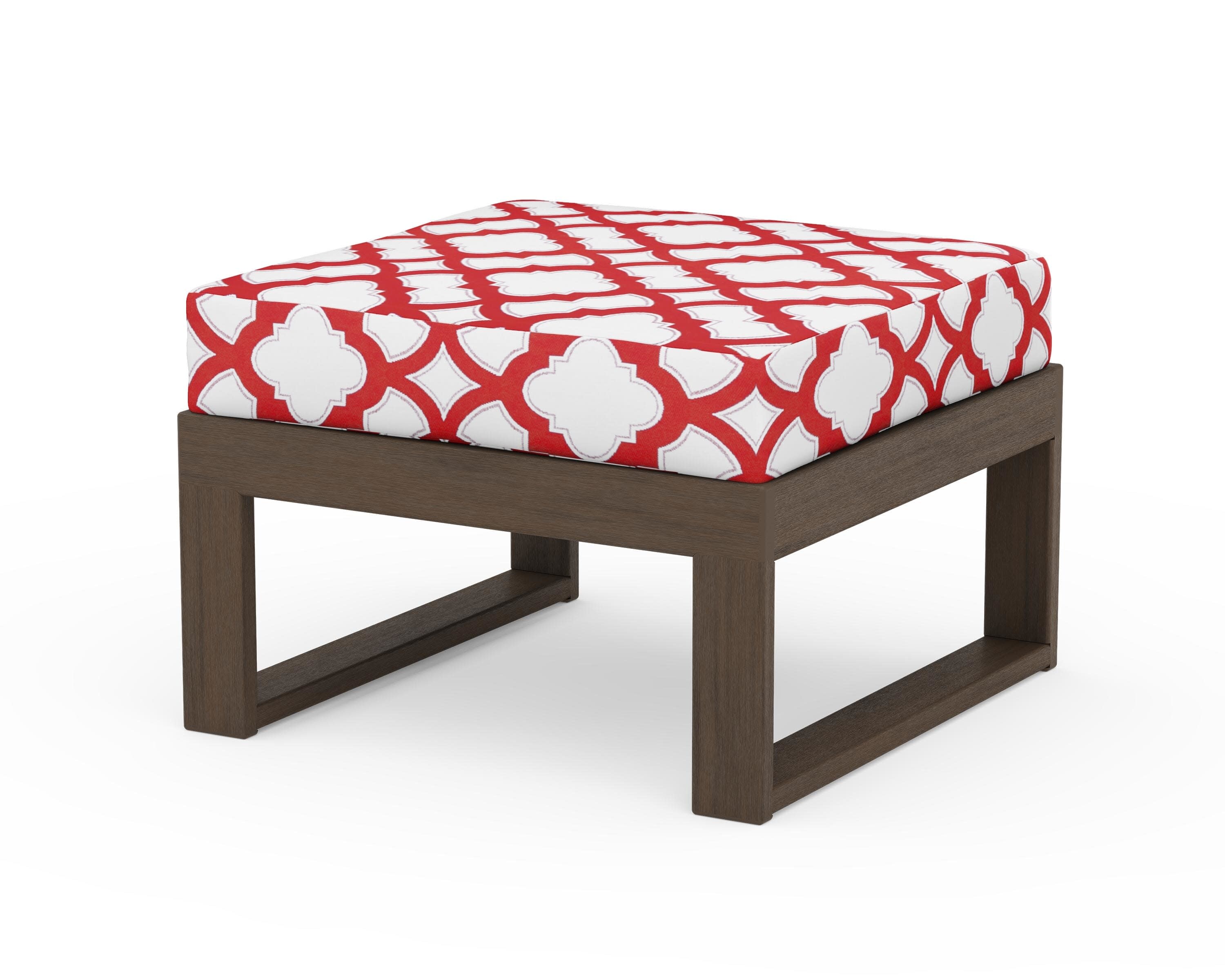Modular Ottoman - Modern in Kona / Trellis Crimson