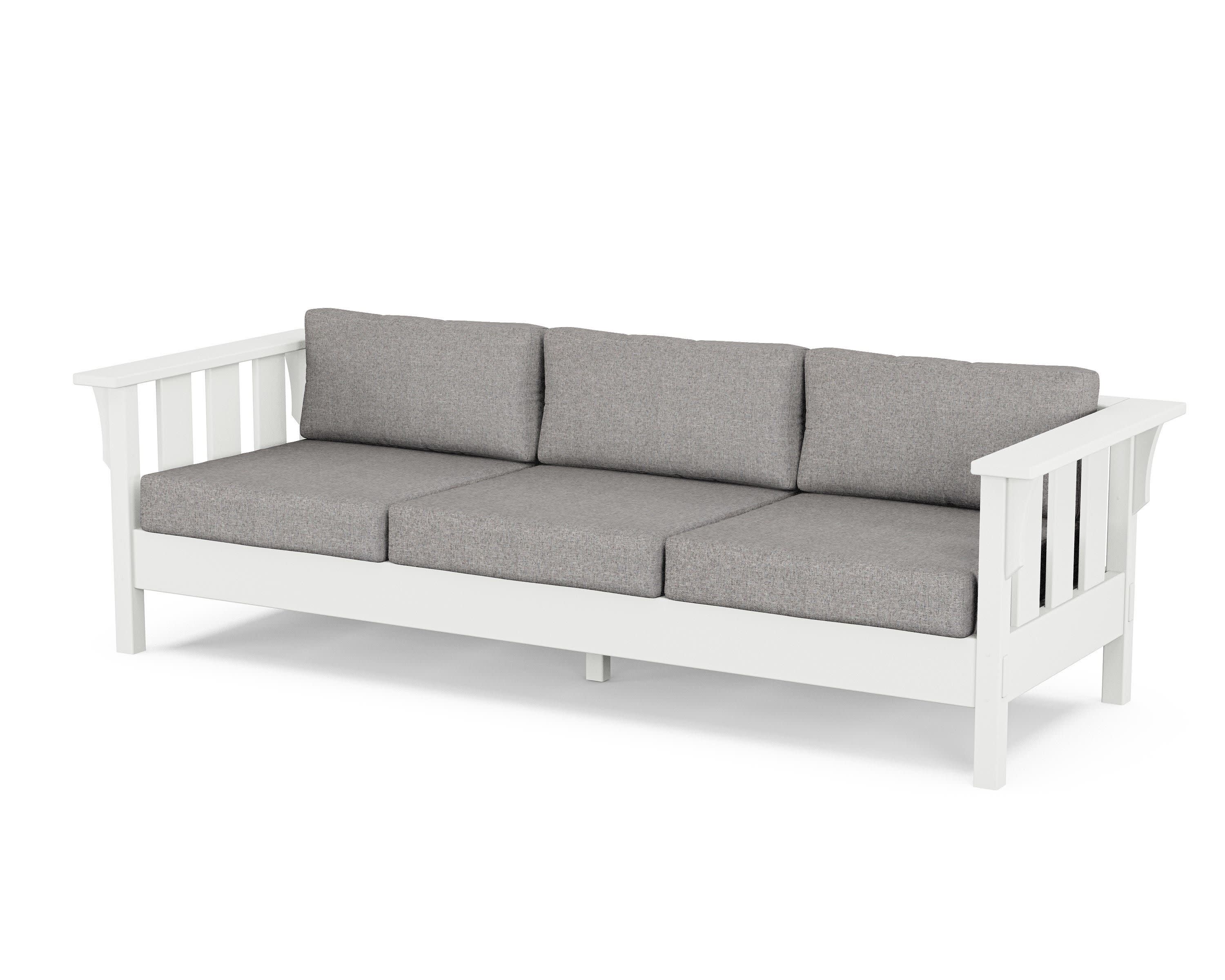 Acadia Deep Seating Sofa in White / Grey Mist