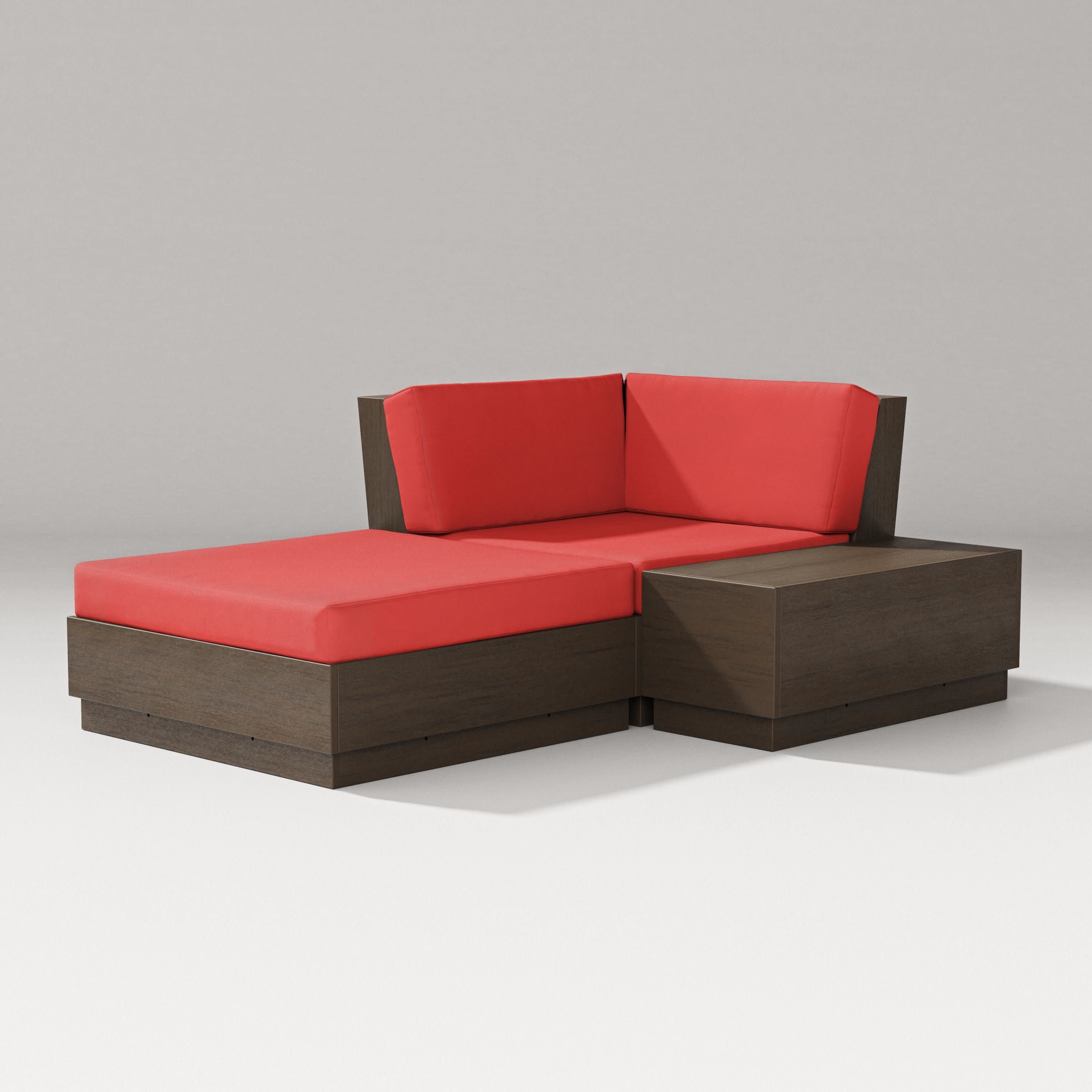 Elevate Corner Chaise in Kona / Crimson Linen