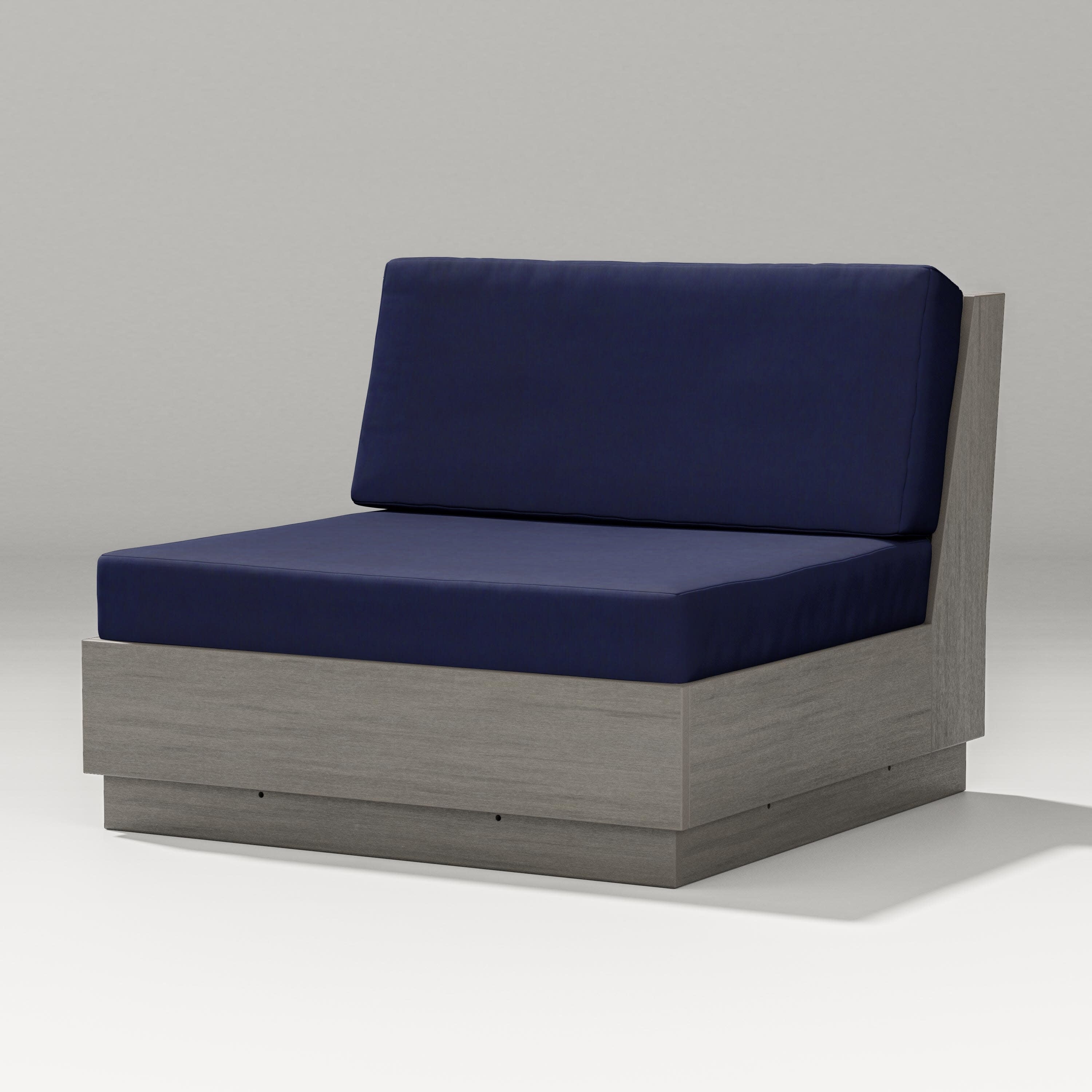 Elevate Modular Armless Chair in Driftwood / Navy