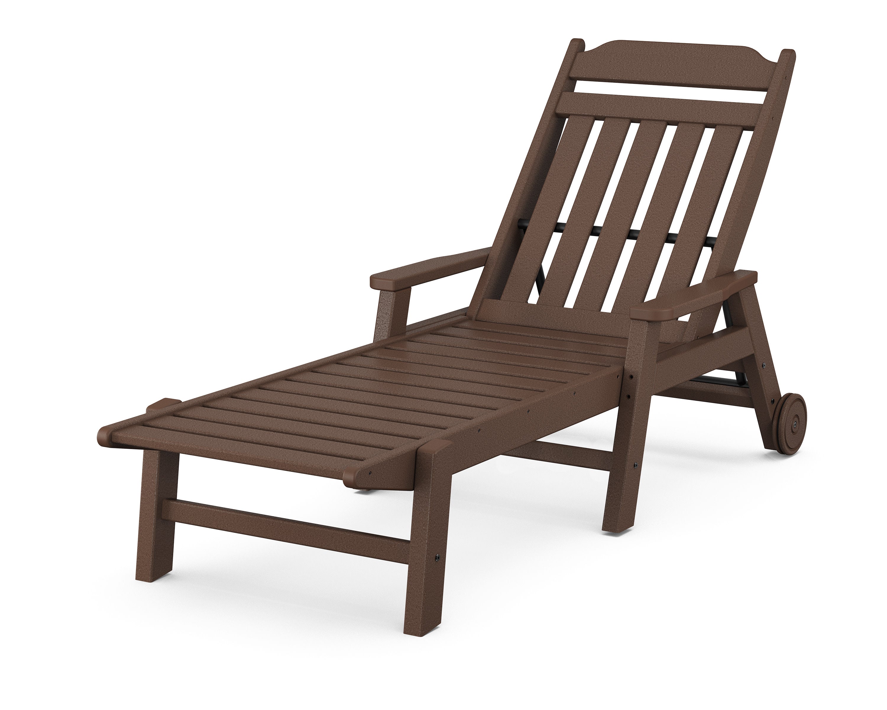 Cottage Chaise with Arms and Wheels in Mahogany