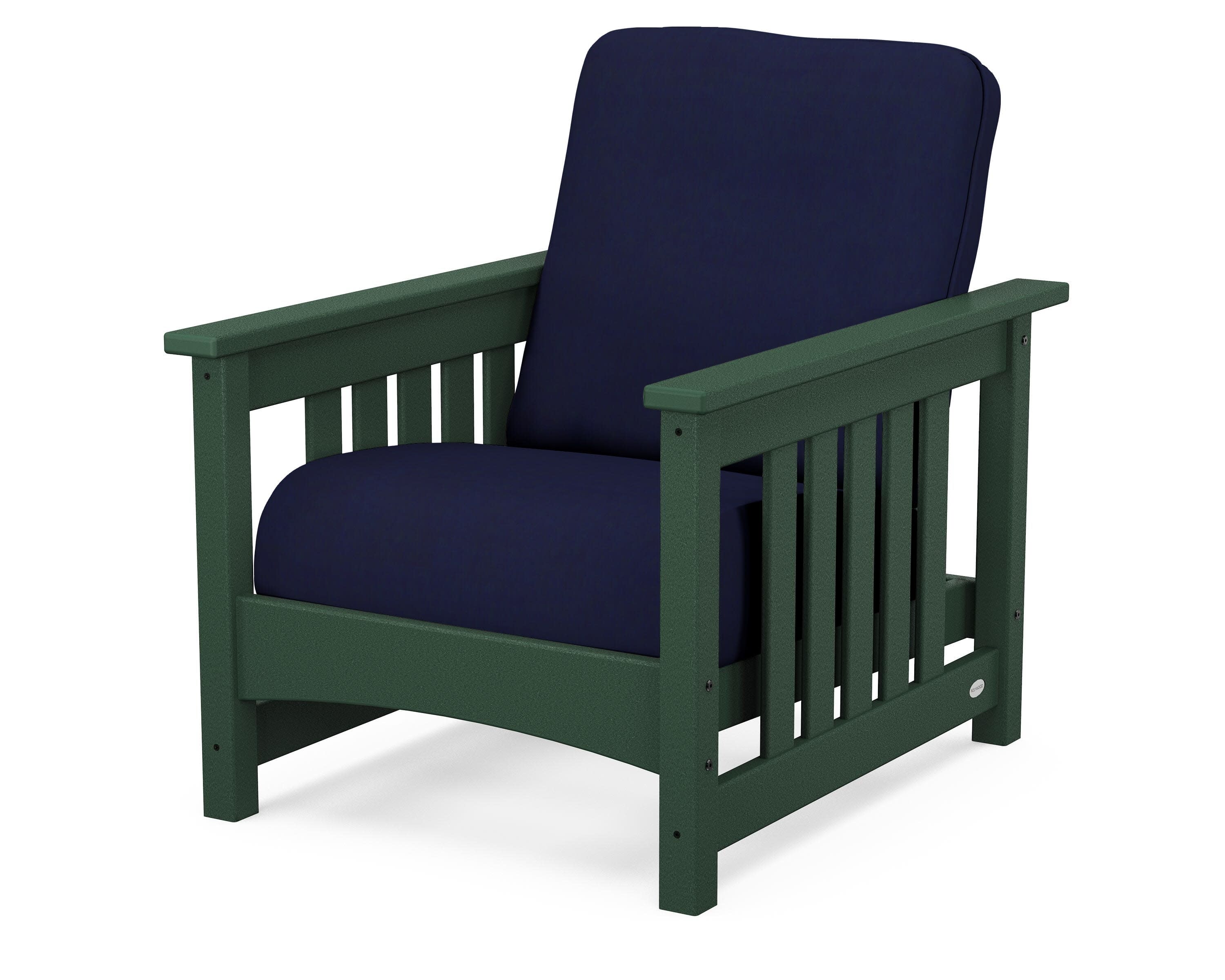 Club Mission Chair in Green / Navy