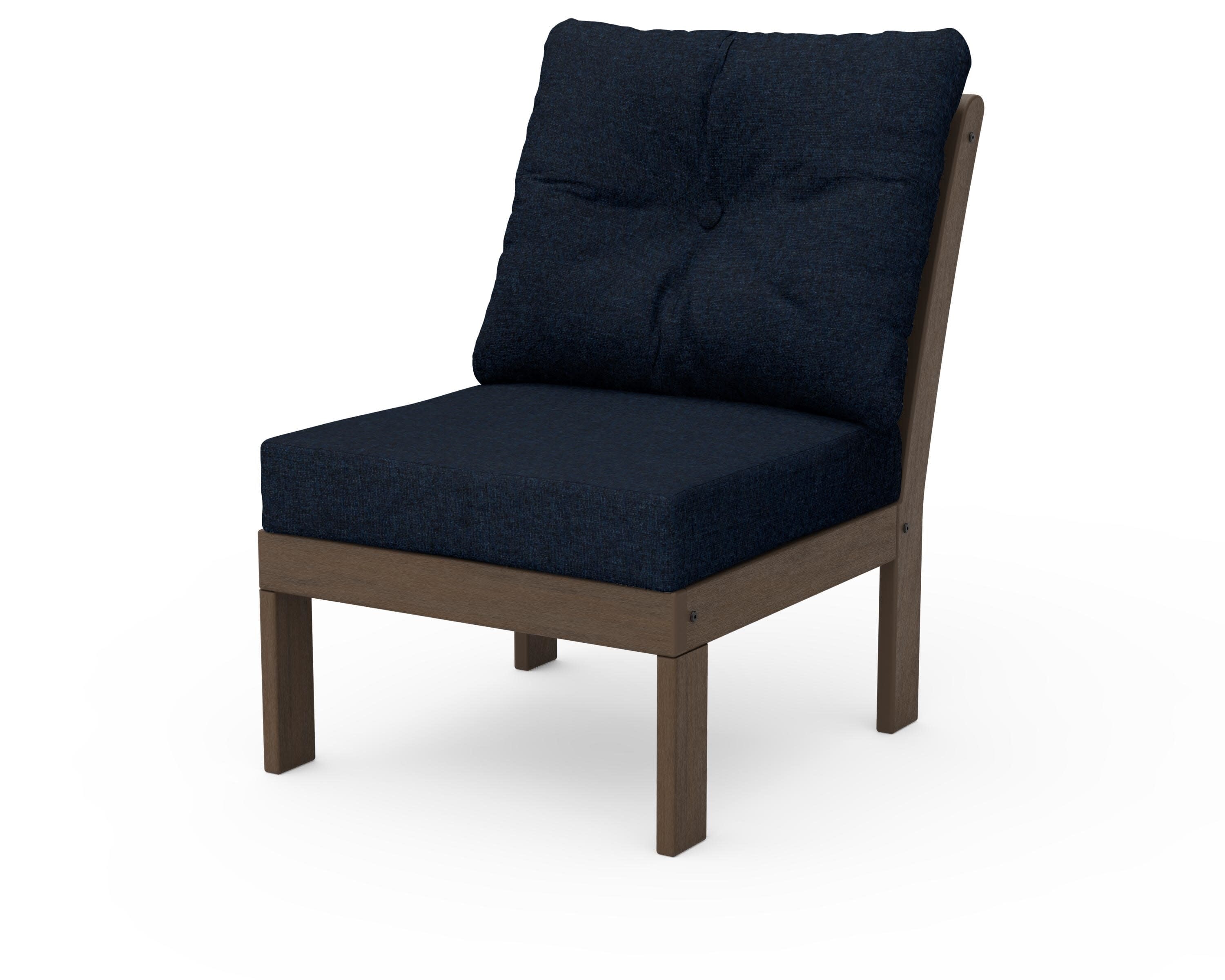 Vineyard Modular Armless Chair in Kona / Marine Indigo