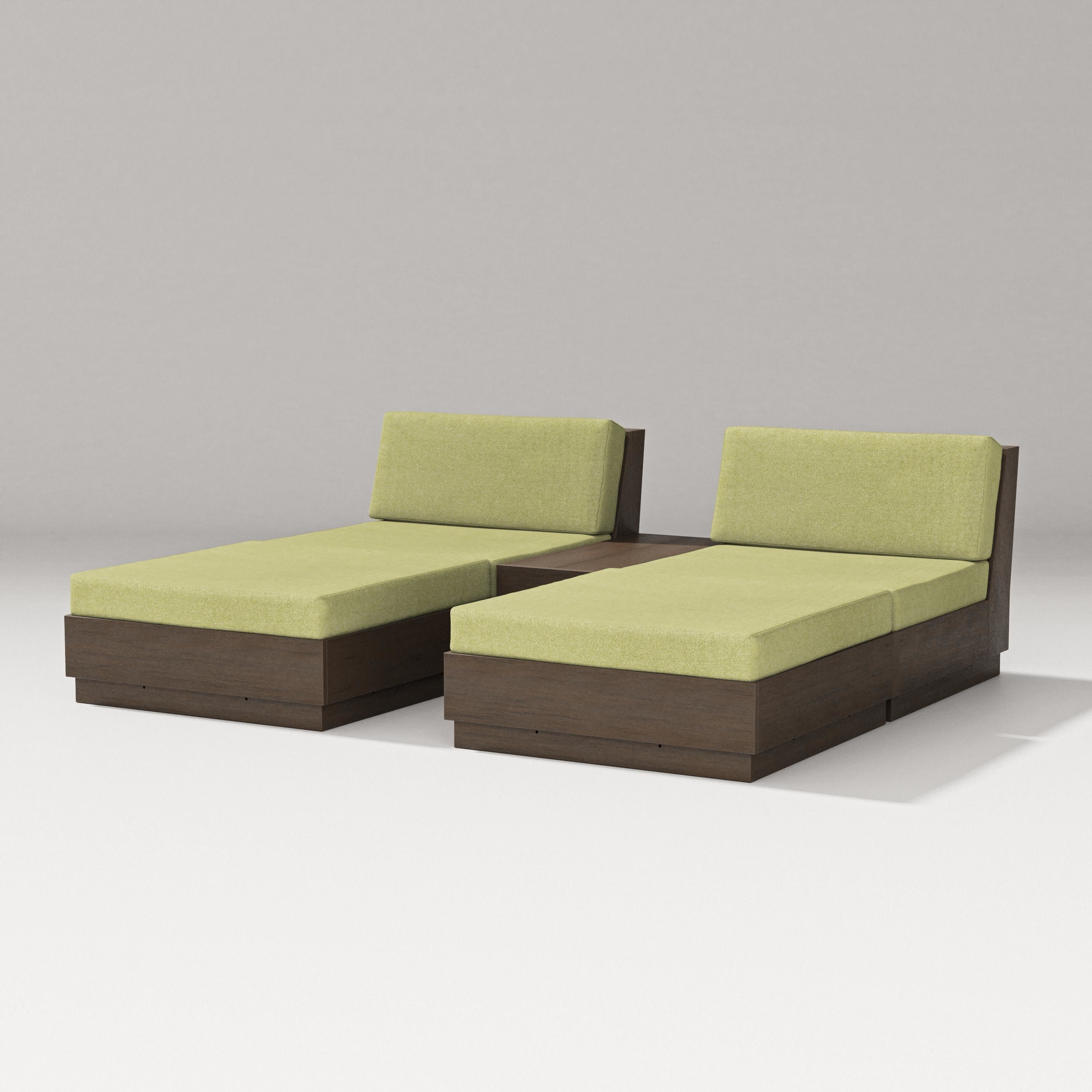 Elevate Double Chaise Set in Kona / Chartreuse Boucle