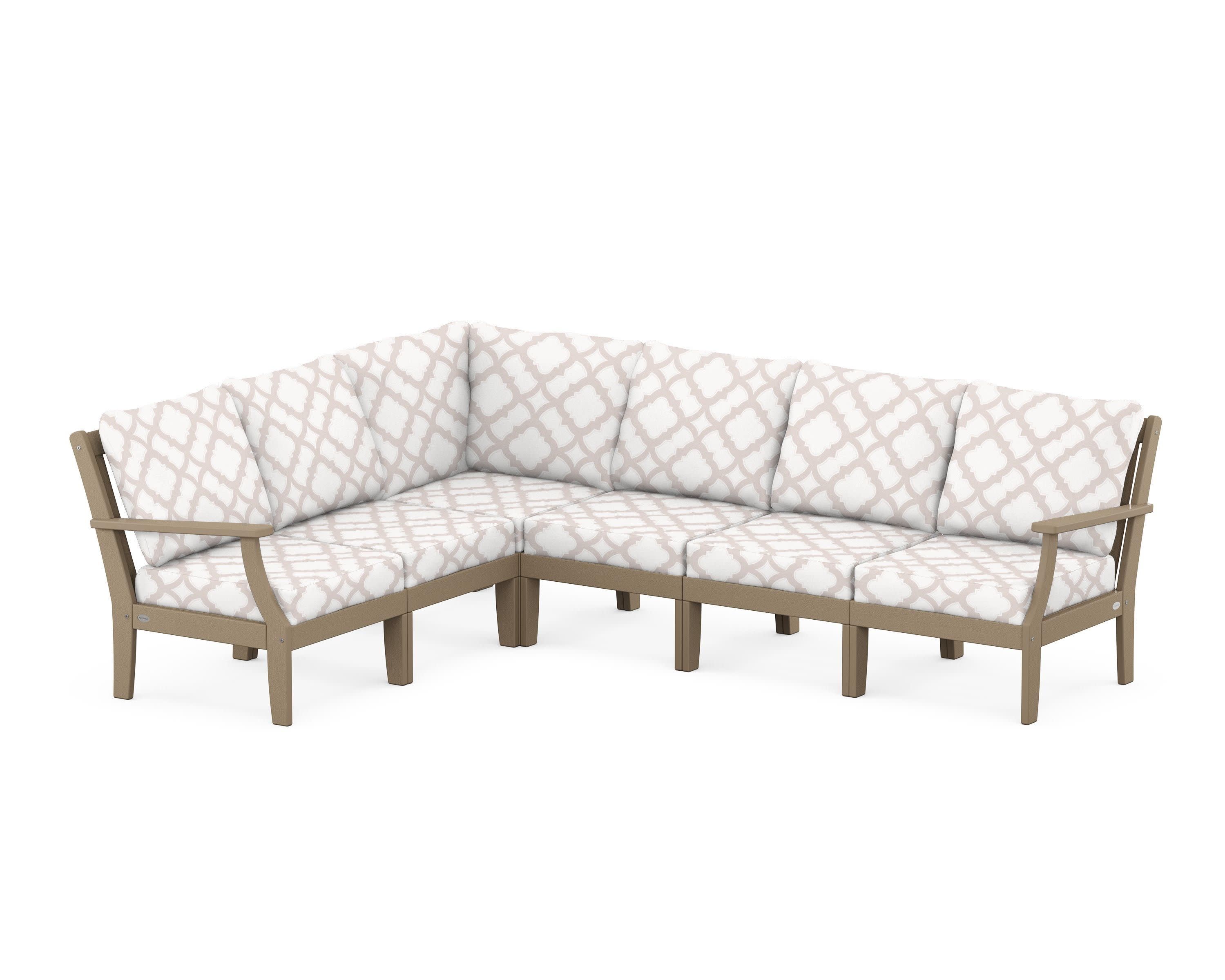 Braxton Modular 6-Piece Deep Seating Set in Vintage Sahara / Trellis Dune Burlap