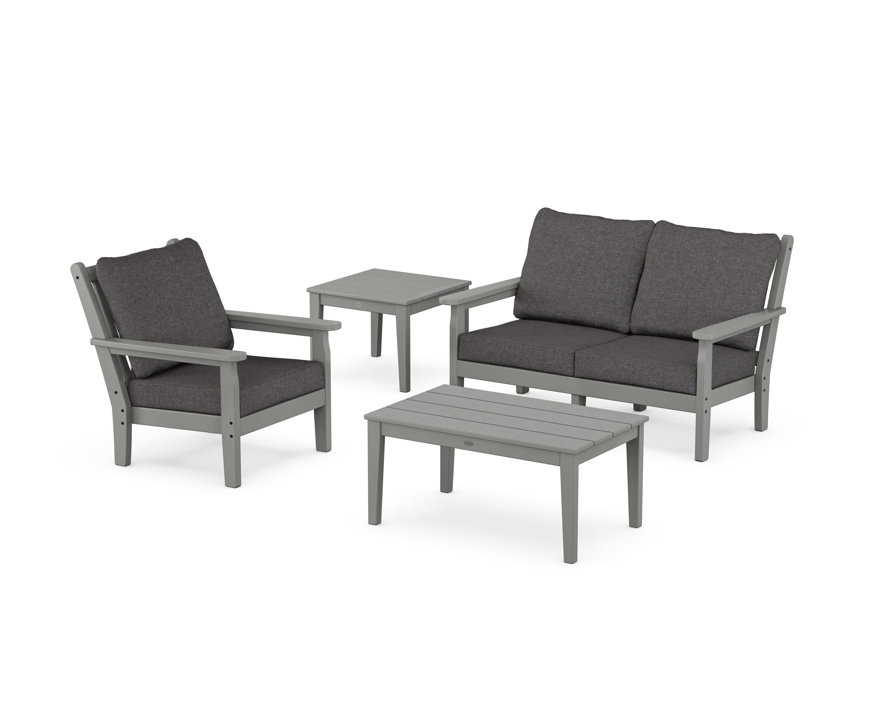 Chippendale 4-Piece Deep Seating Set in Slate Grey / Ash Charcoal