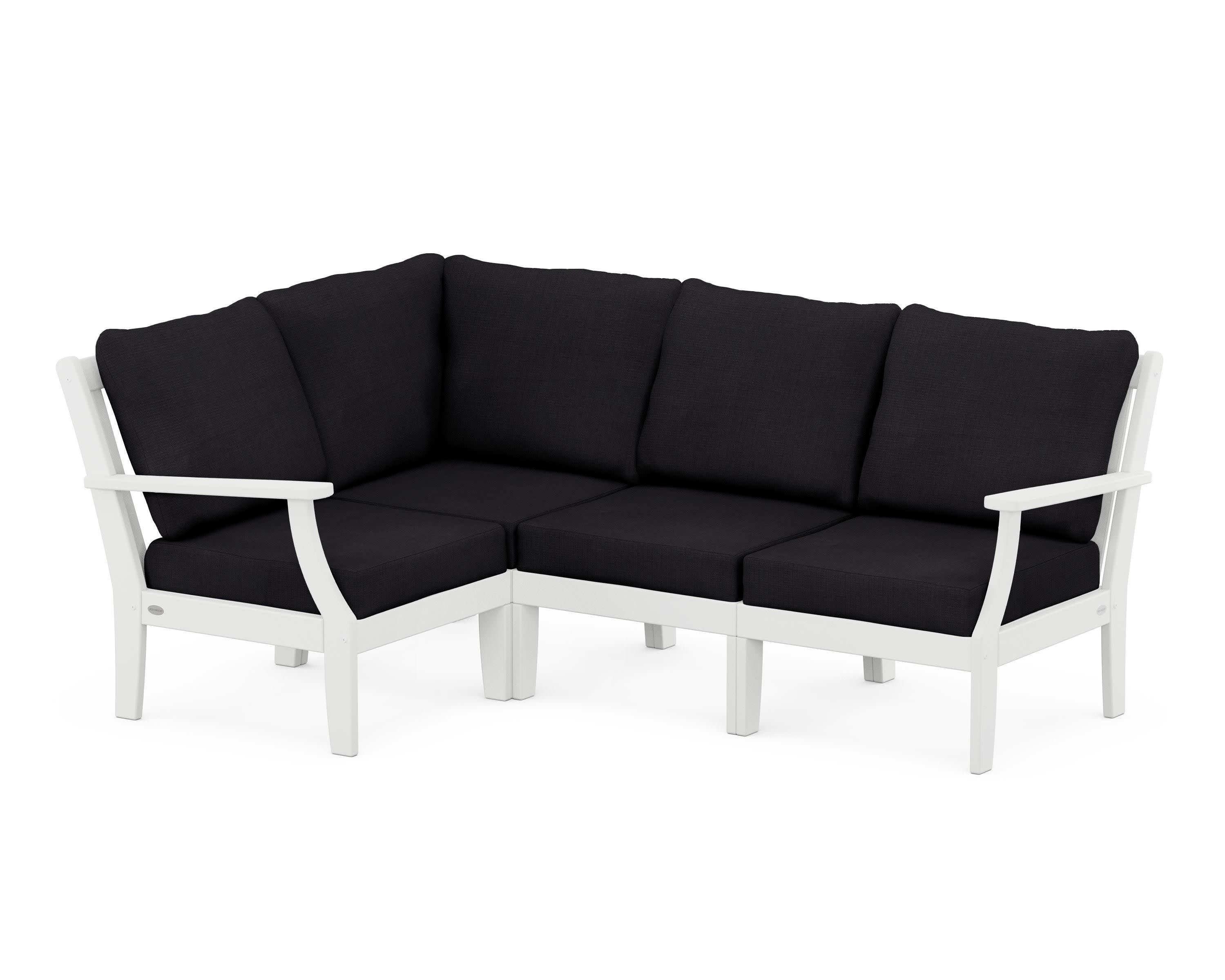 Braxton Modular 4-Piece Deep Seating Set in White / Midnight Linen