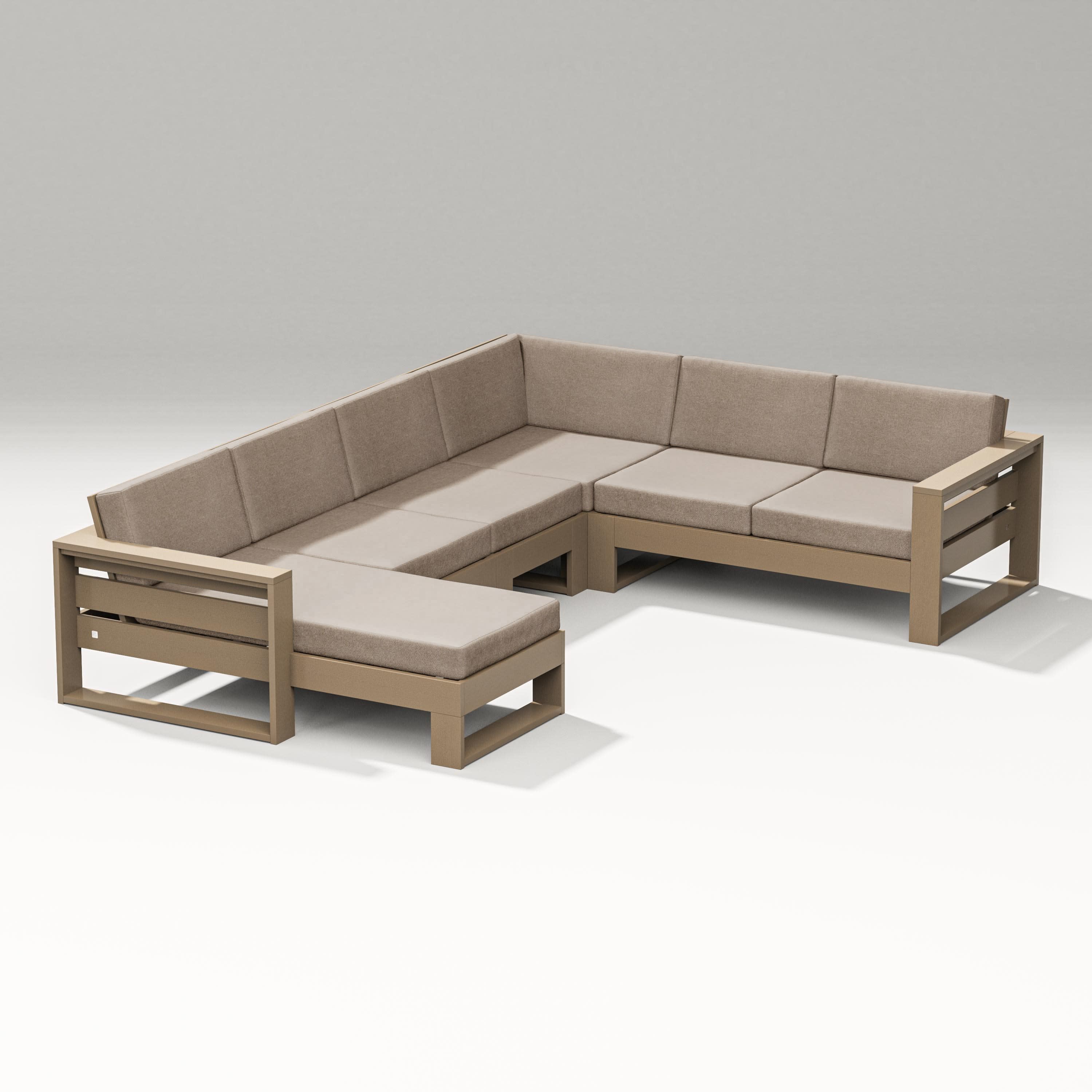 Latitude Corner Sectional with Left Chaise in Vintage Sahara / Spiced Burlap