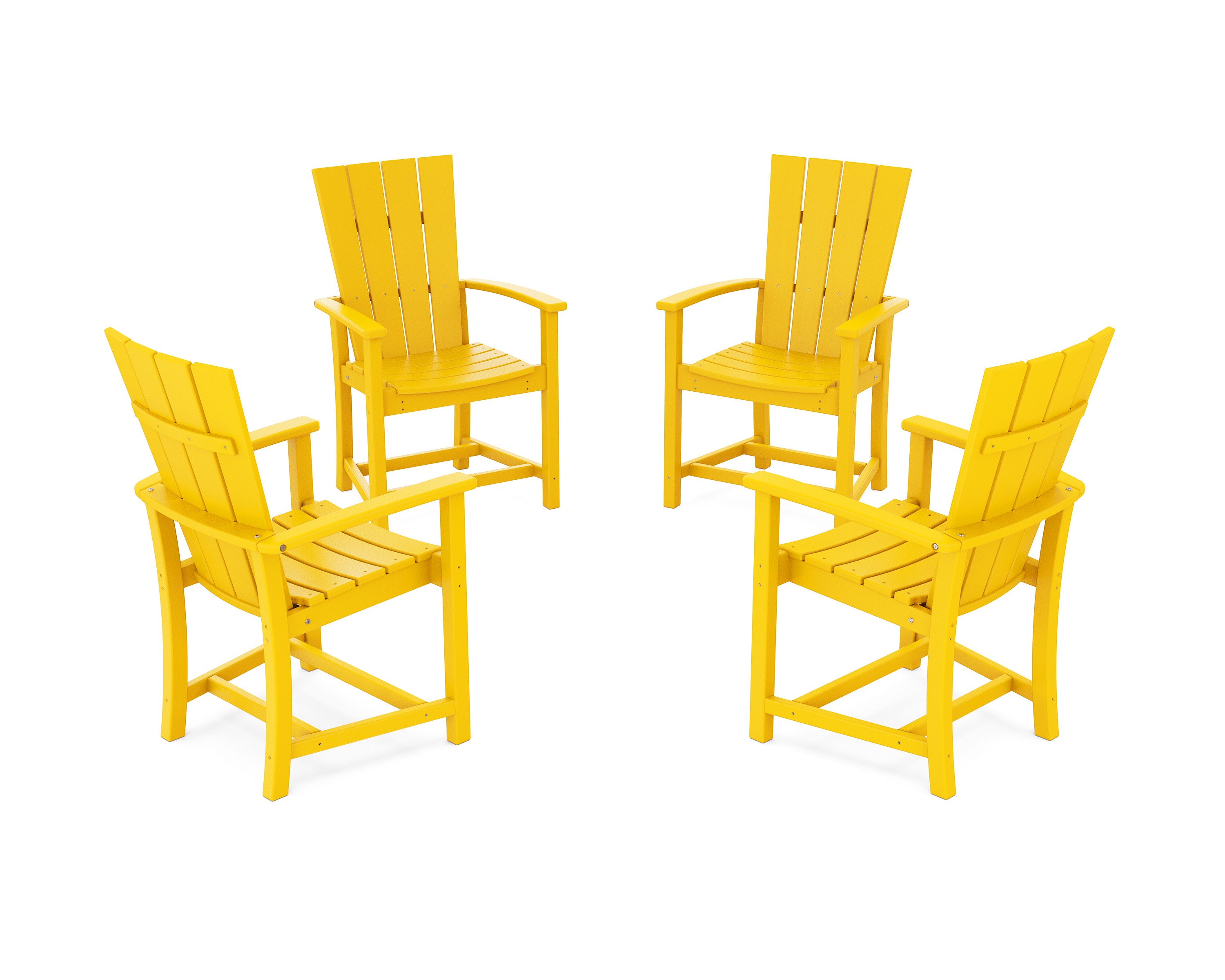 Quattro 4-Piece Upright Adirondack Conversation Set in Lemon