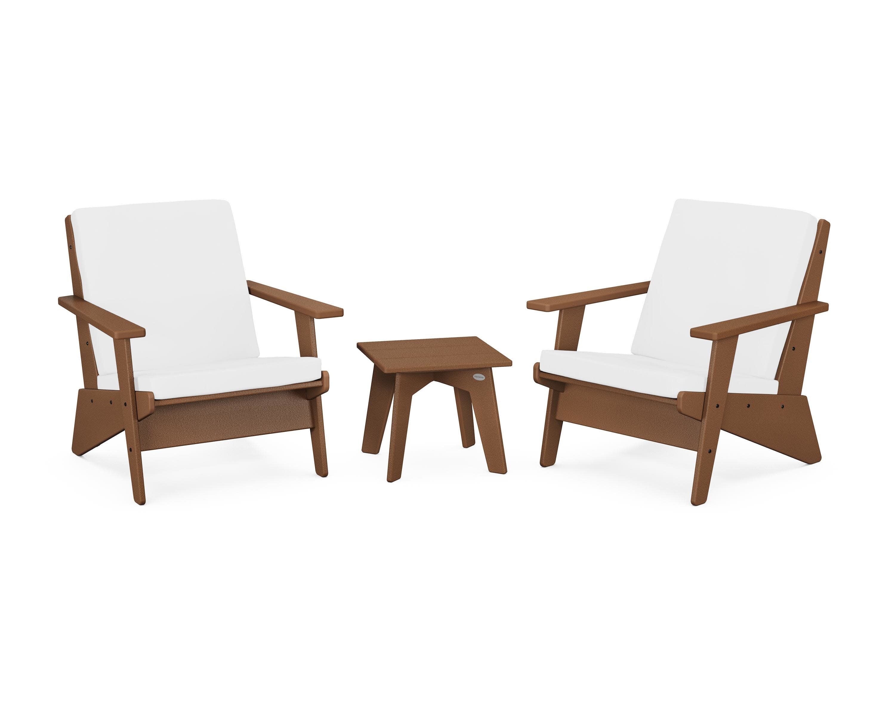 Riviera Modern Lounge 3-Piece Set in Teak / Natural