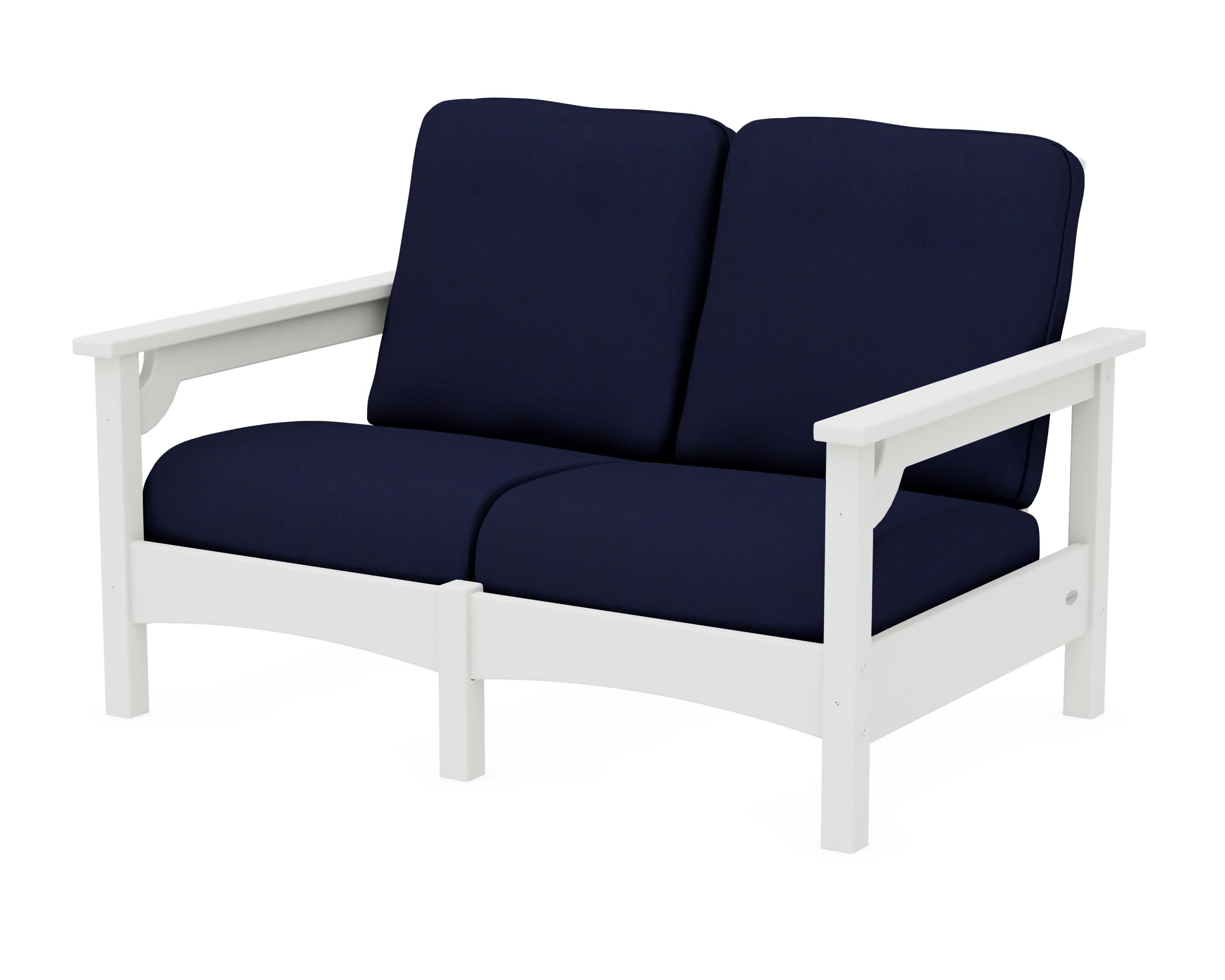 Club Loveseat in Vintage White / Navy