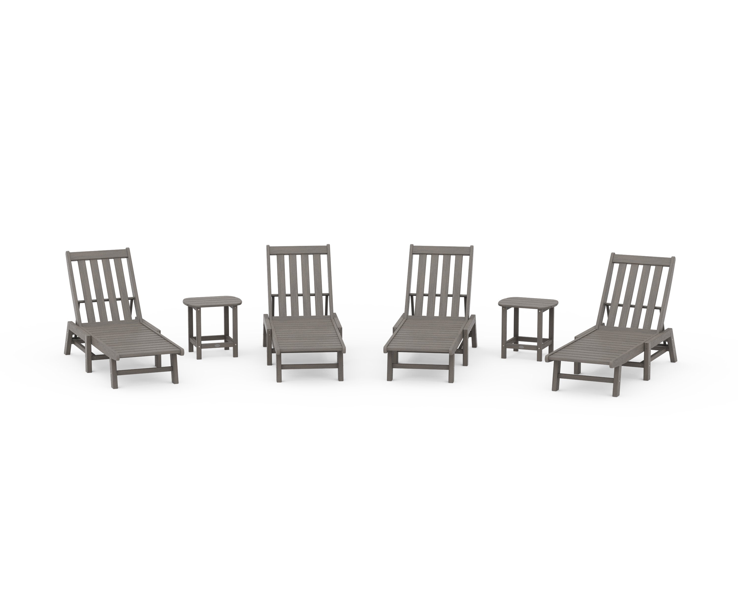 Vineyard 6-Piece Chaise Set in Driftwood