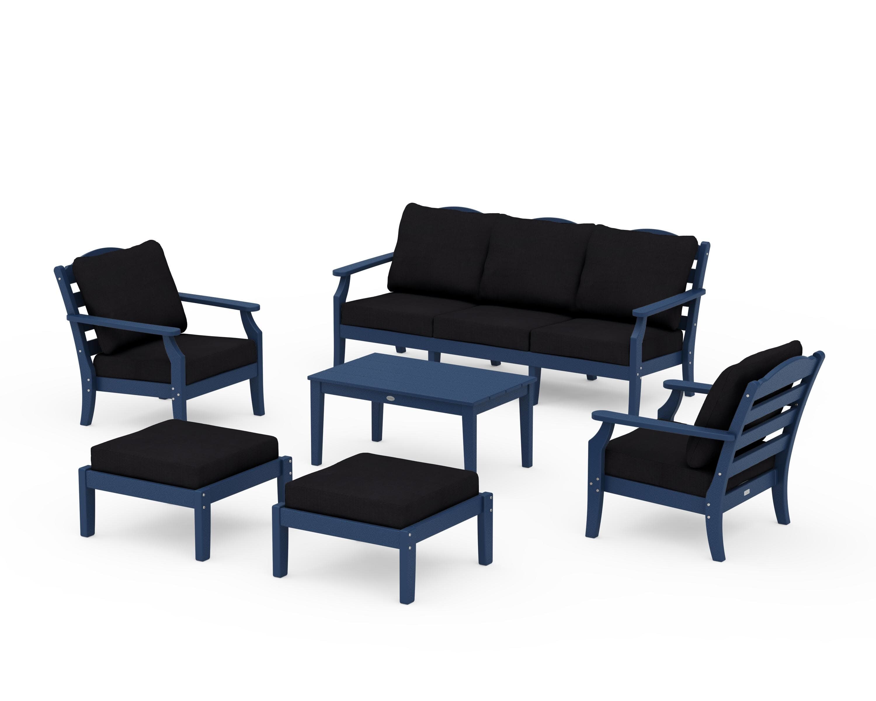 Savannah 6-Piece Lounge Sofa Set in Navy / Midnight Linen