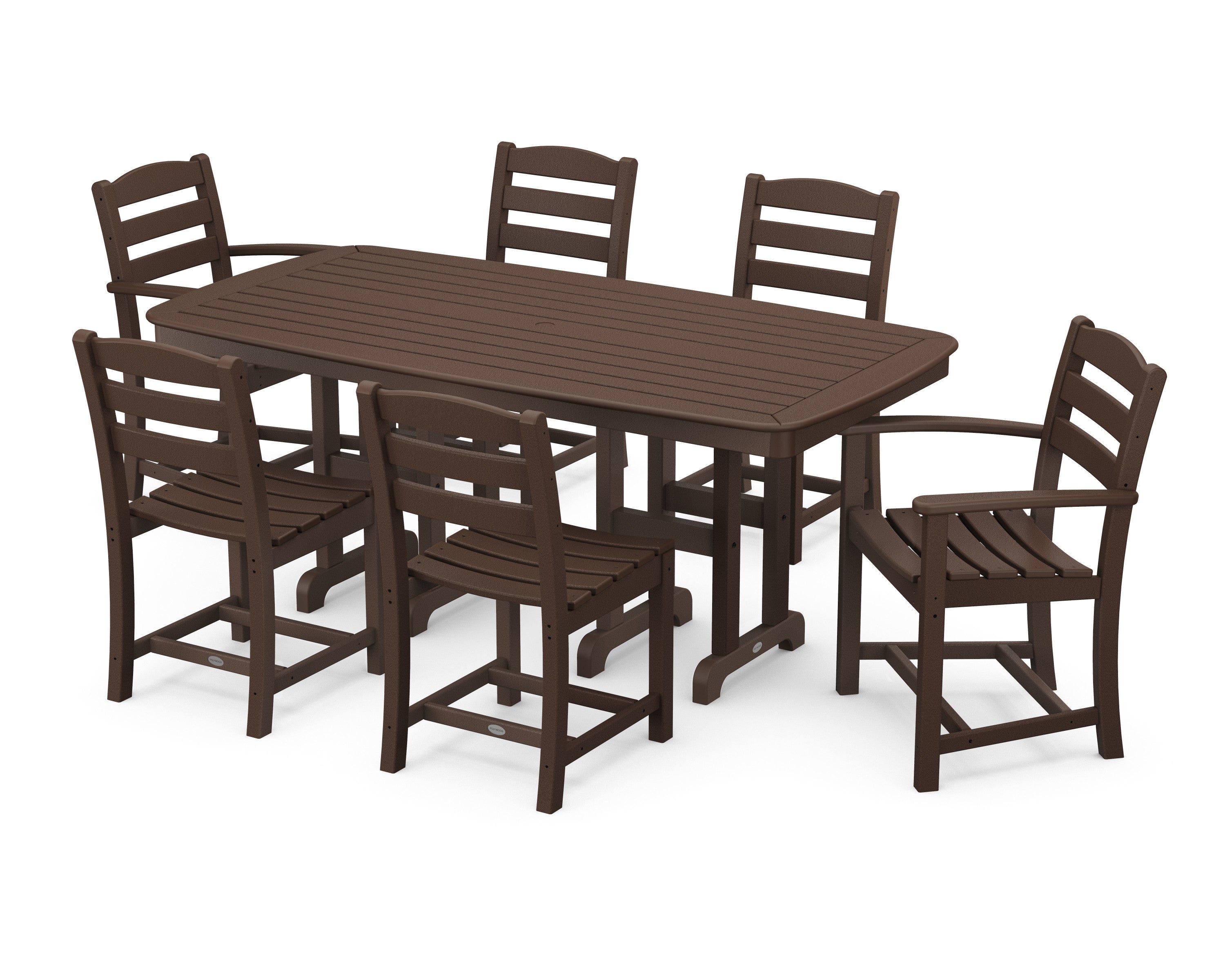 La Casa Caf 7-Piece Dining Set in Mahogany