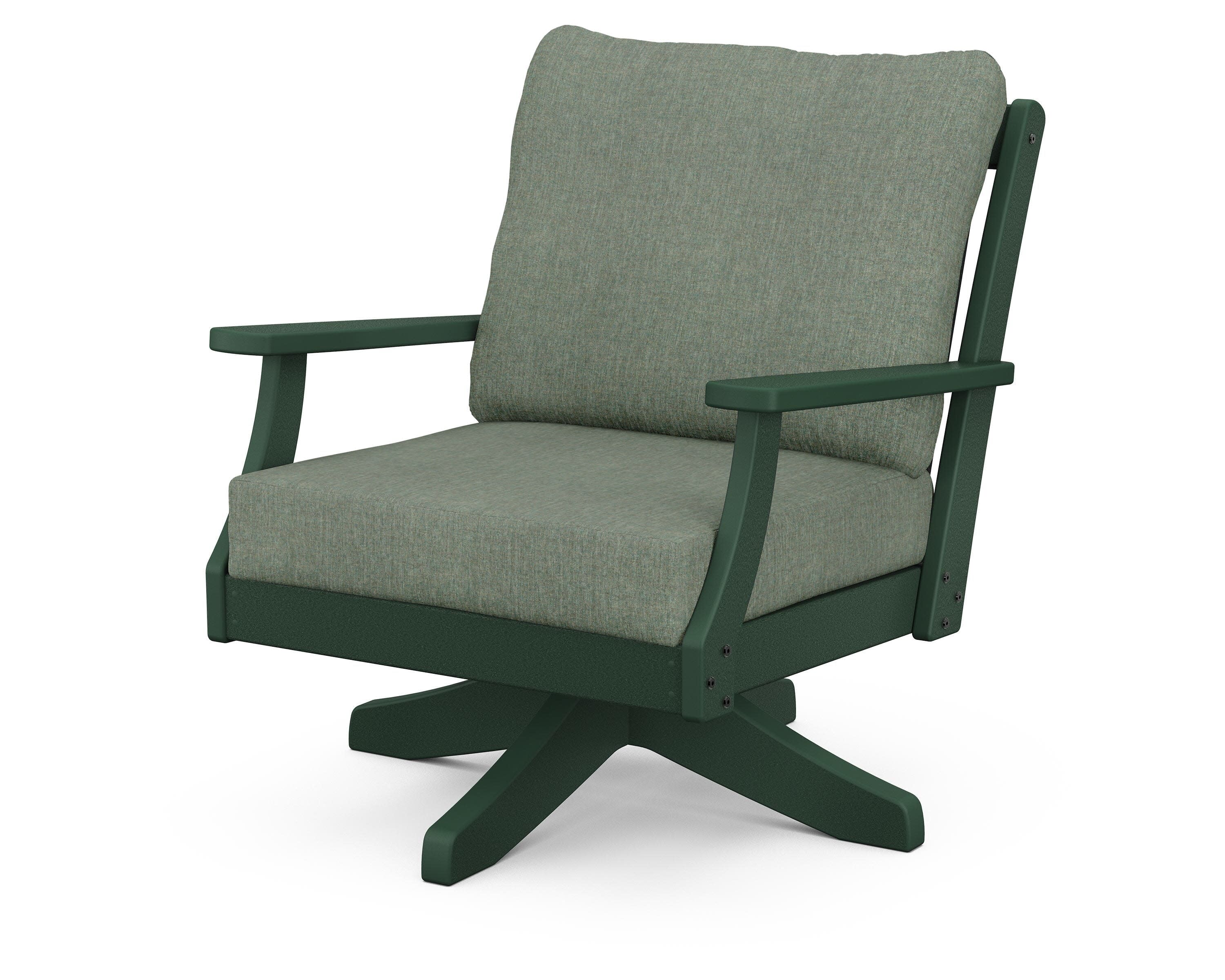 Braxton Deep Seating Swivel Chair in Green / Cast Sage