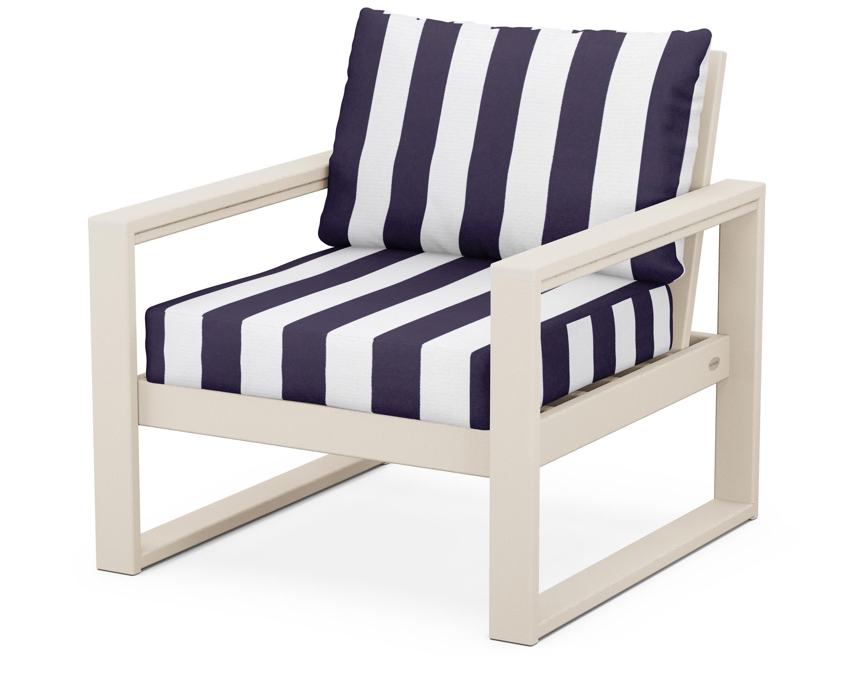 EDGE Club Chair in Sand / Cabana Stripe Navy
