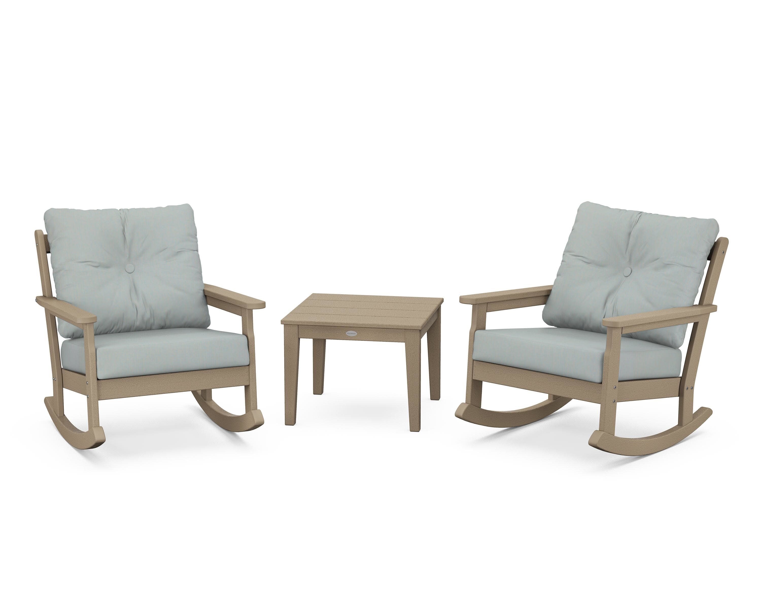 Vineyard 3-Piece Deep Seating Rocker Set in Vintage Sahara / Spa