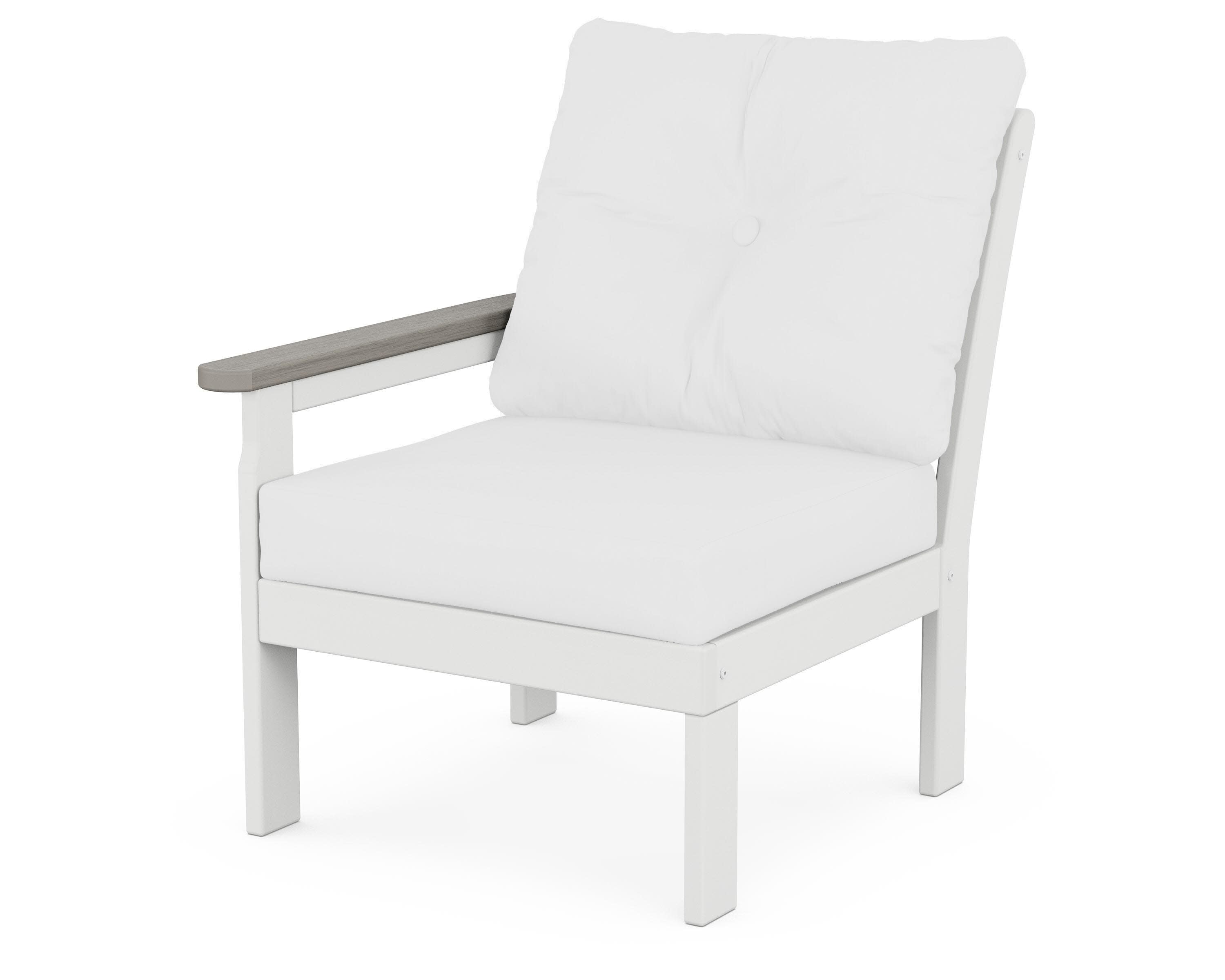 Vineyard Modular Left Arm Chair in White / Driftwood / Natural