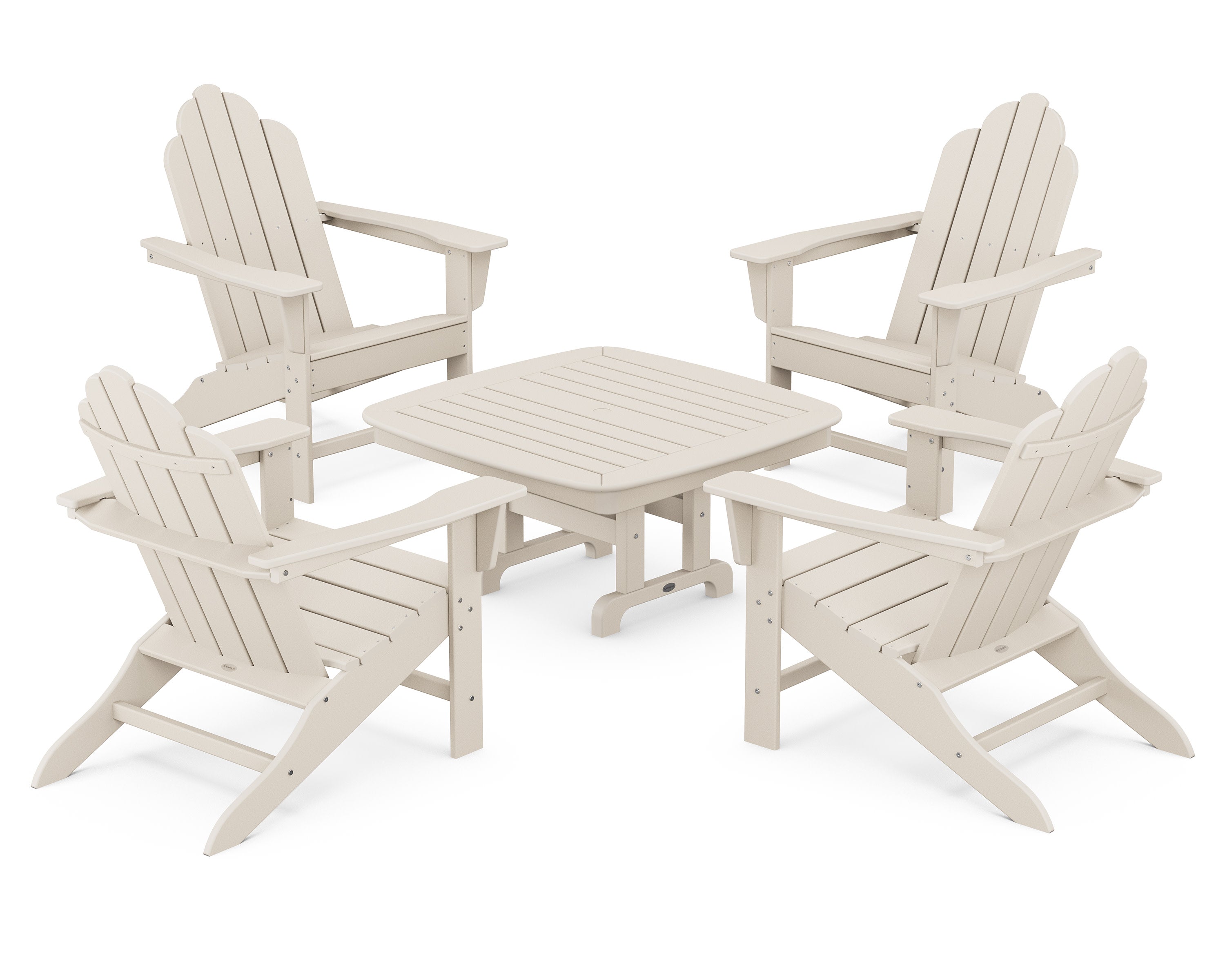 Long Island Adirondack 5-Piece Conversation Group in Sand