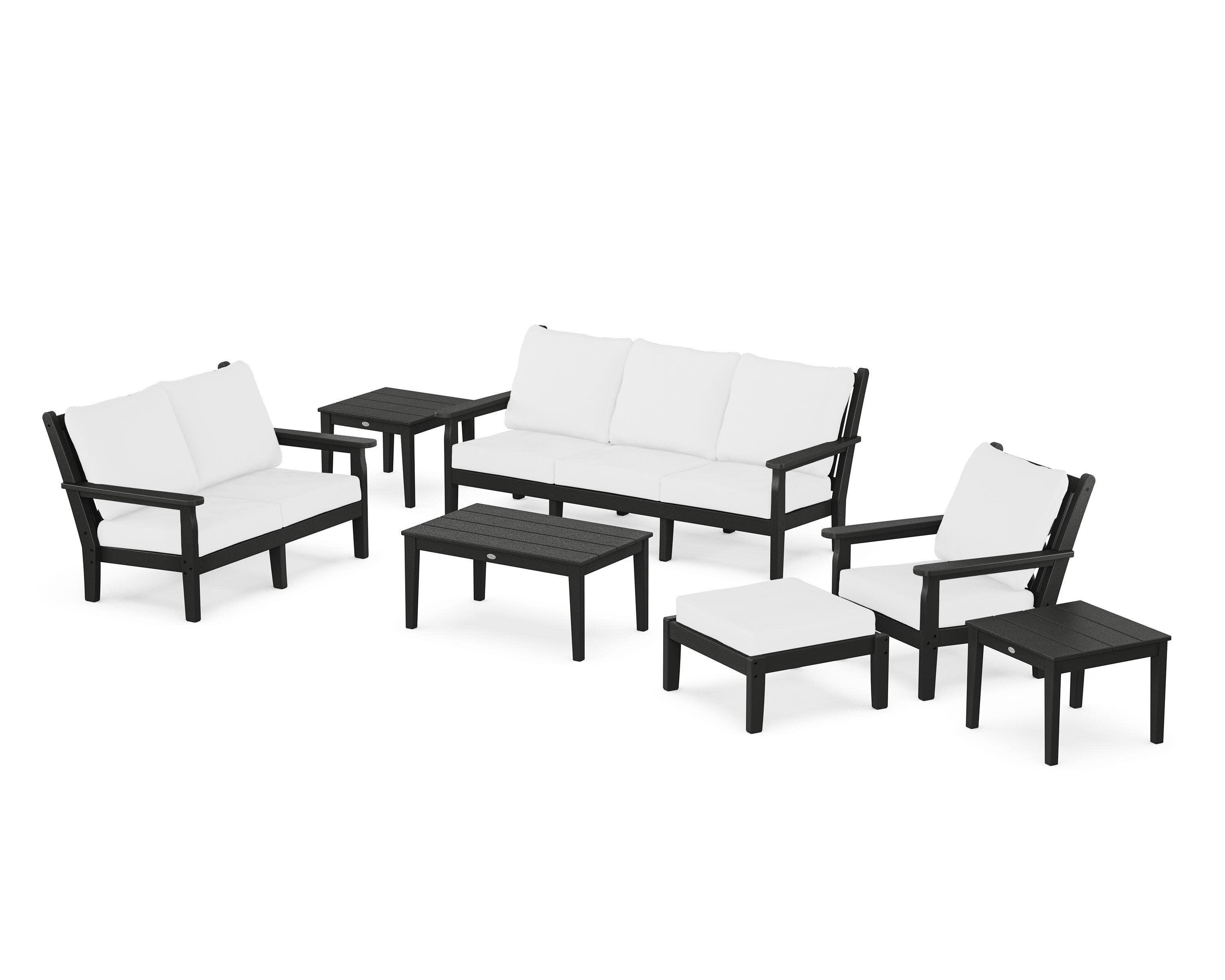Chippendale 7-Piece Deep Seating Set in Black / Natural