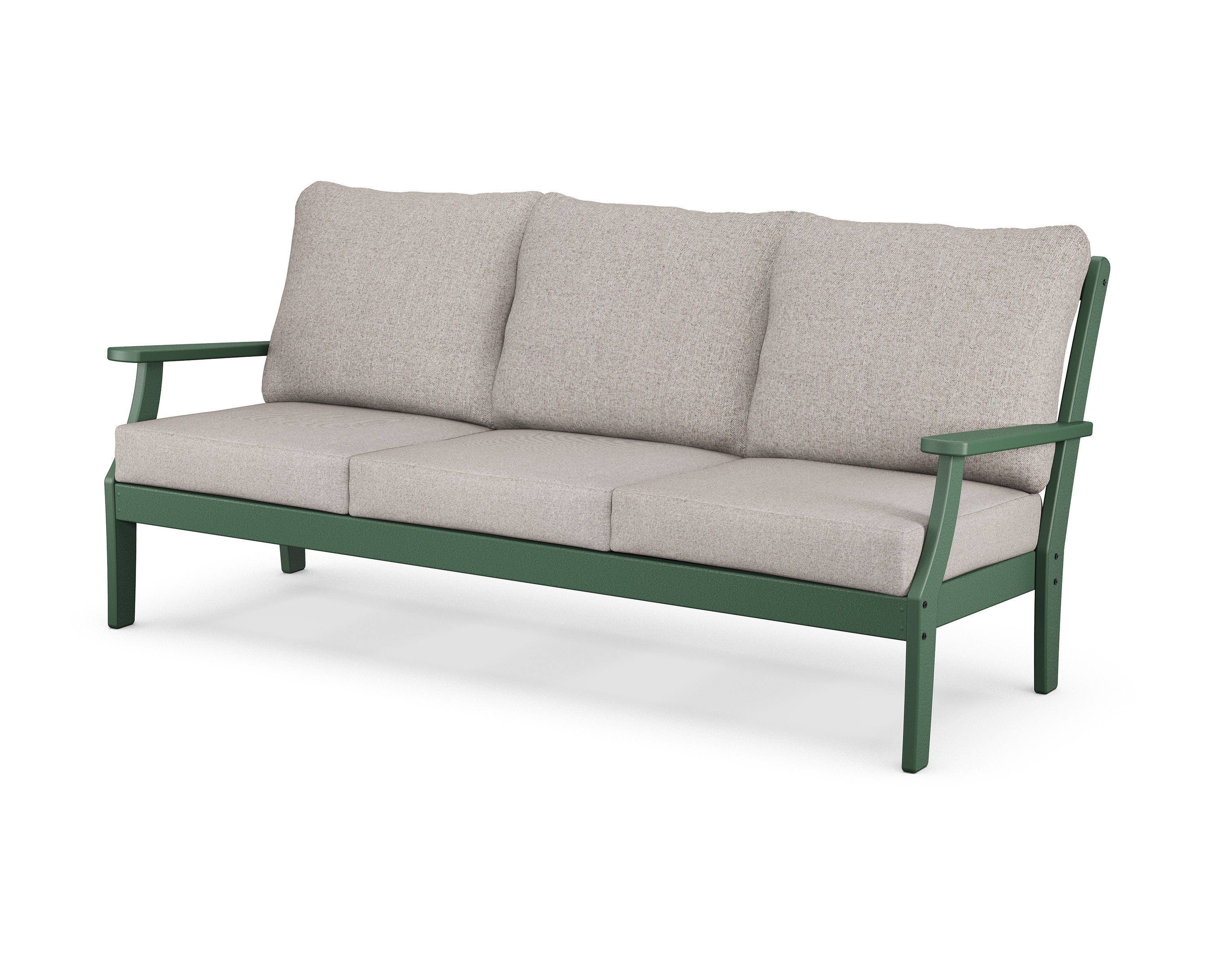 Braxton Deep Seating Sofa in Green / Weathered Tweed