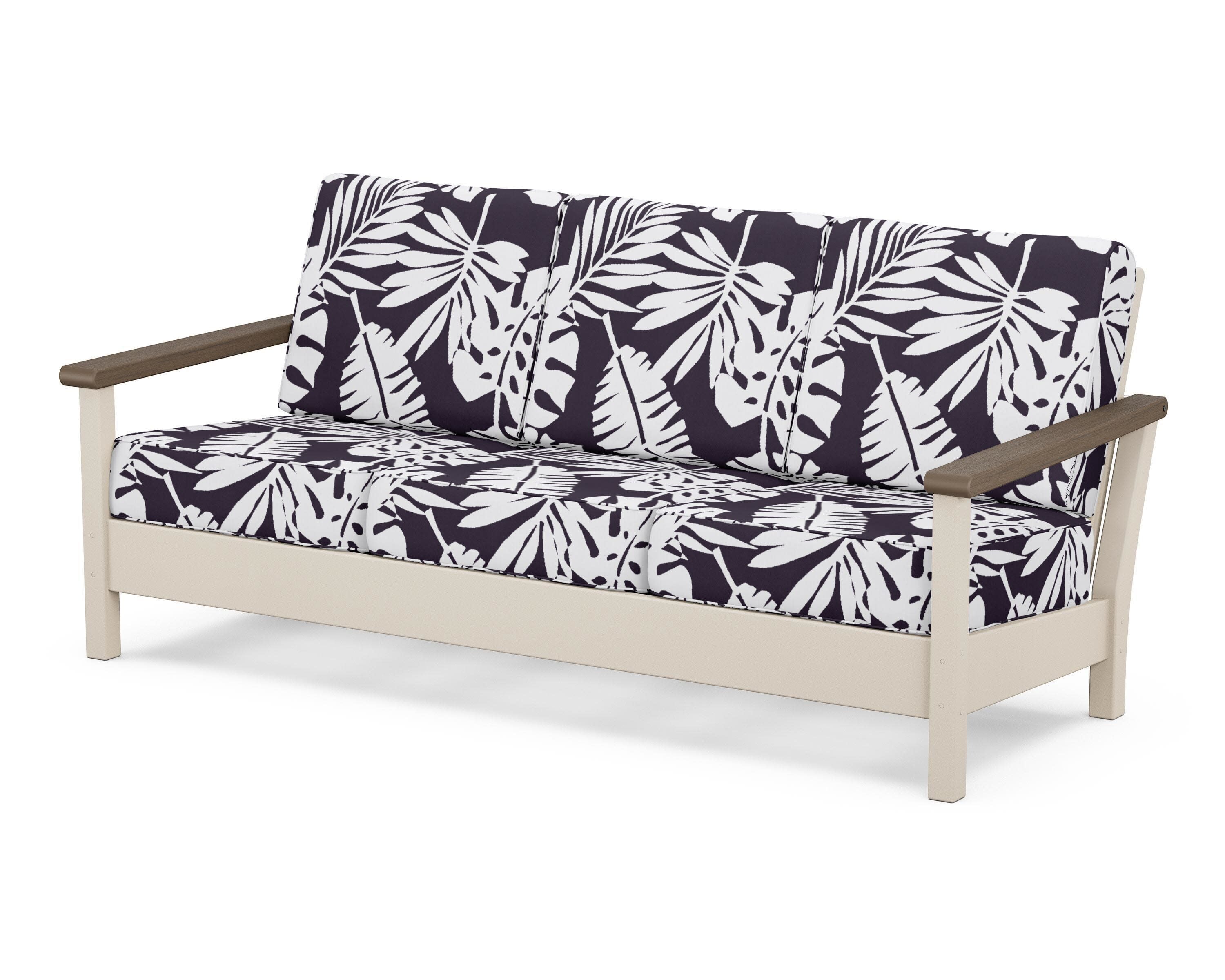 Harbour Deep Seating Sofa in Sand / Kona / Leaf Navy