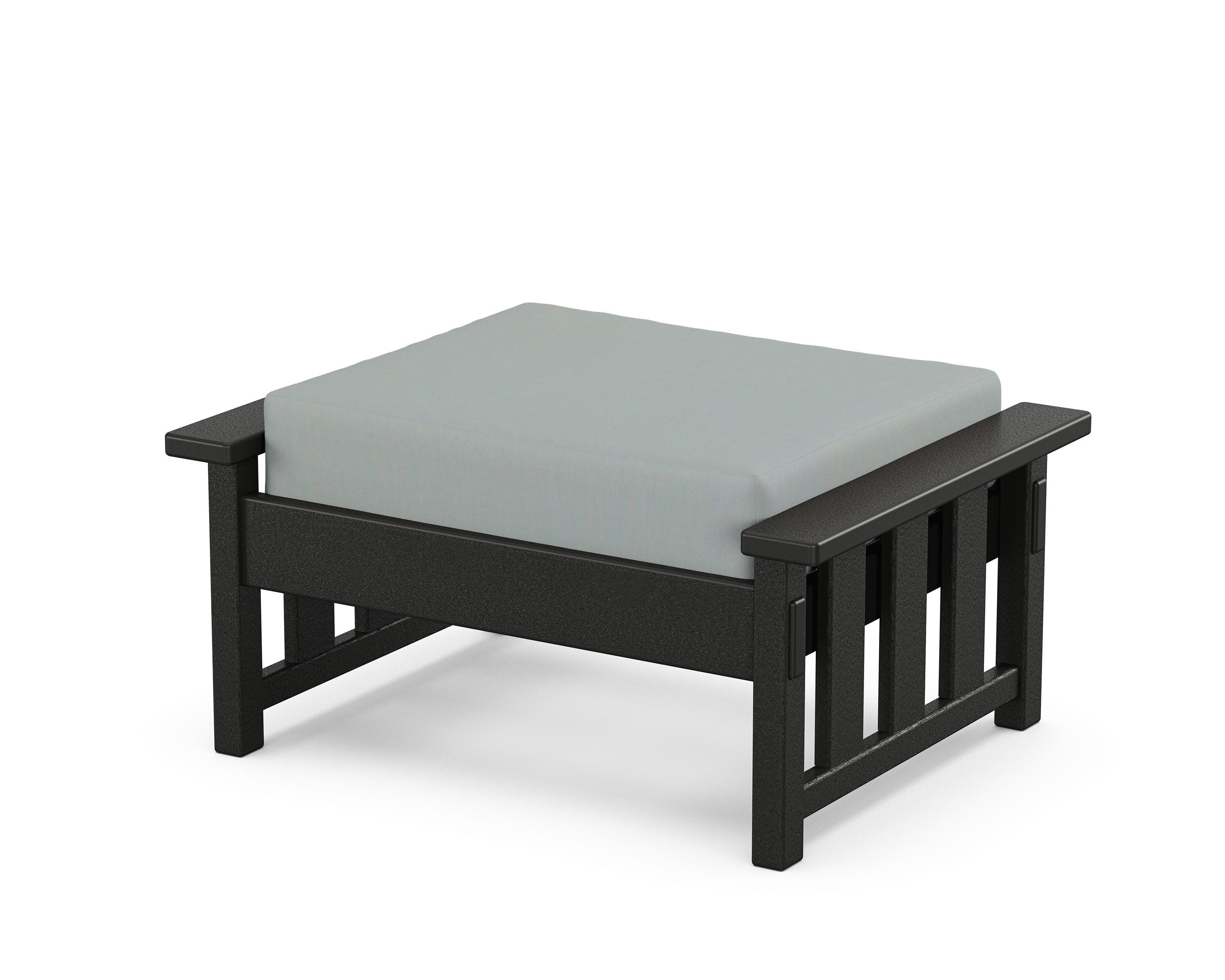 Acadia Deep Seating Ottoman in Black / Spa