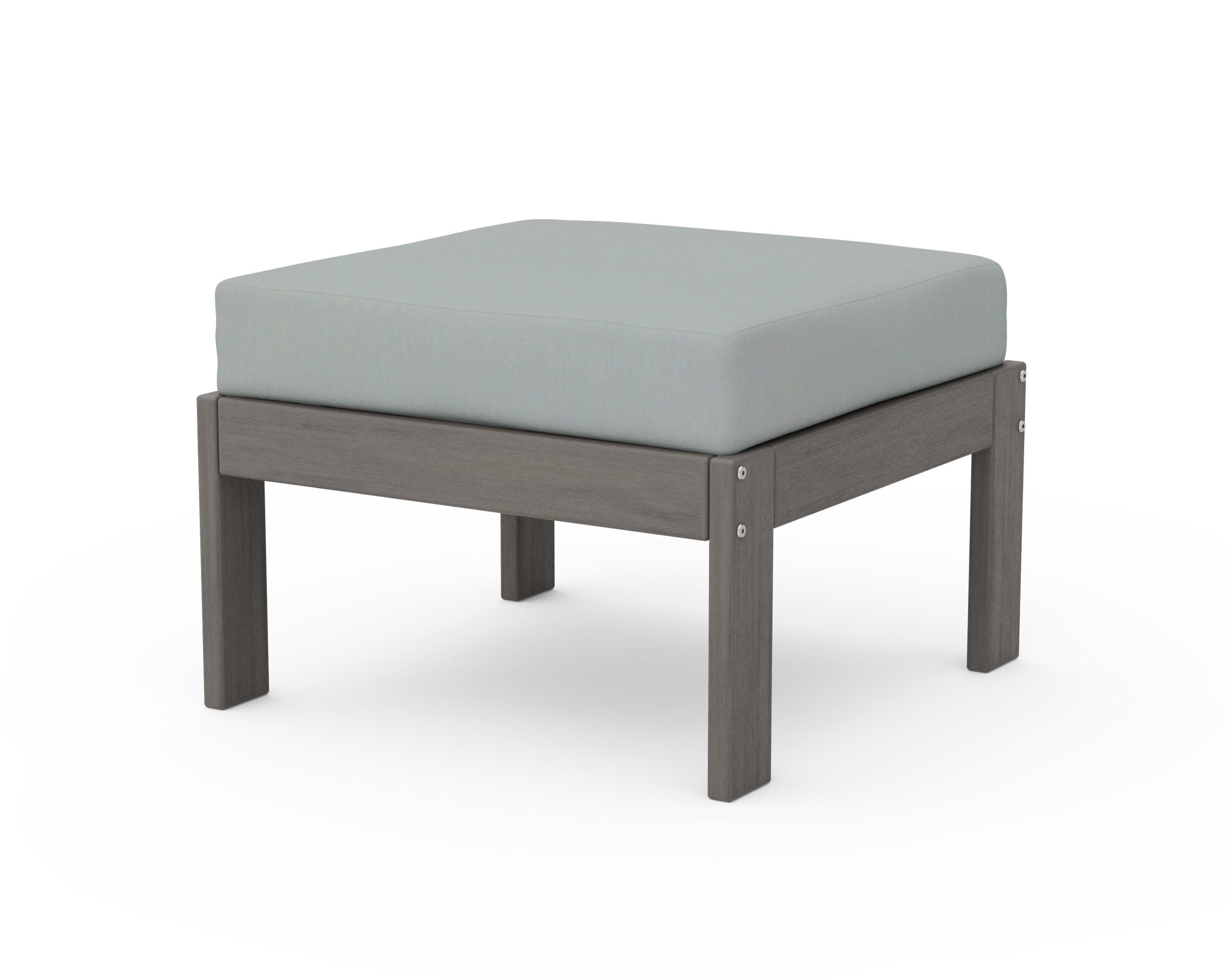 Vineyard Modular Ottoman in Driftwood / Spa