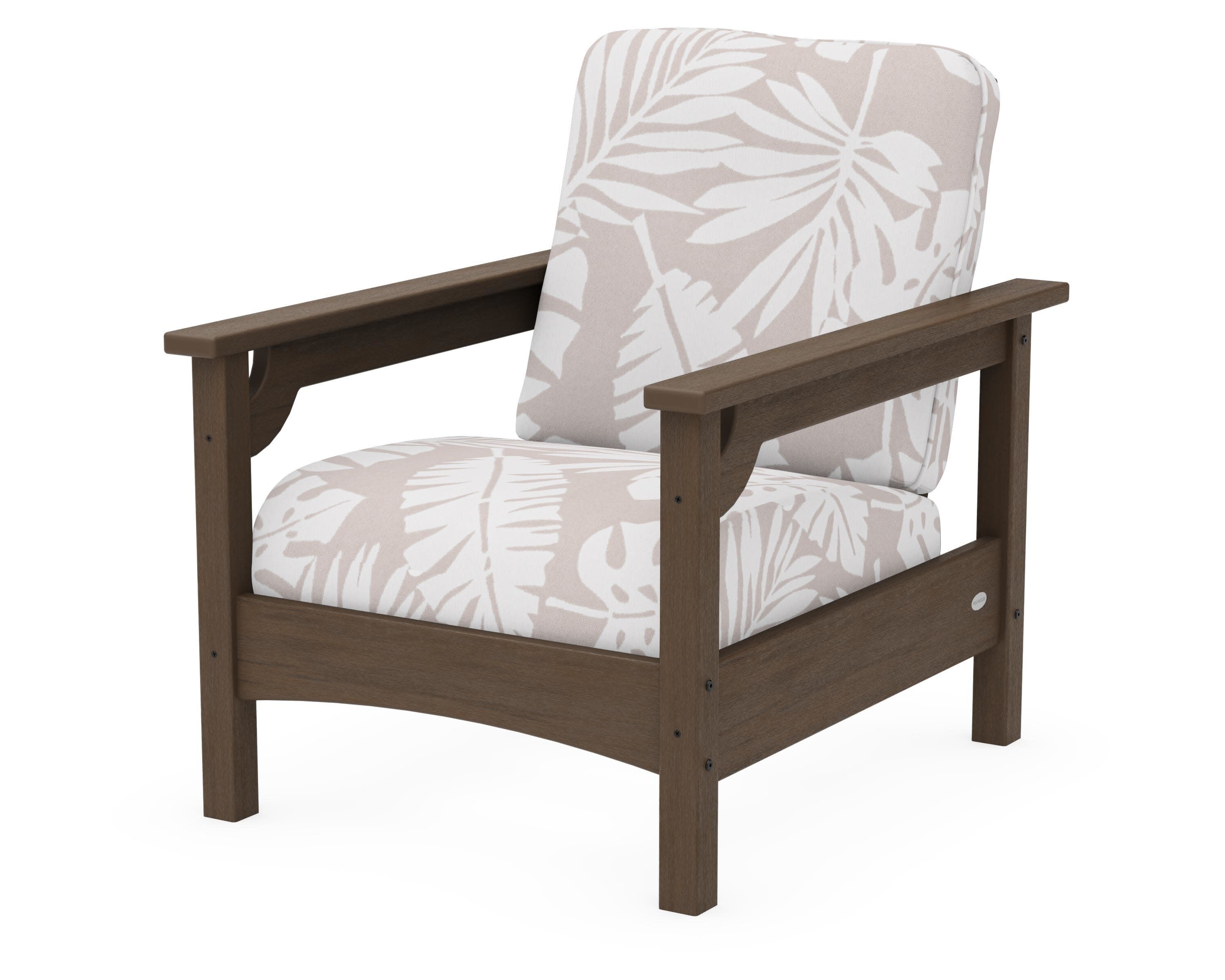 Club Chair in Kona / Leaf Dune Burlap