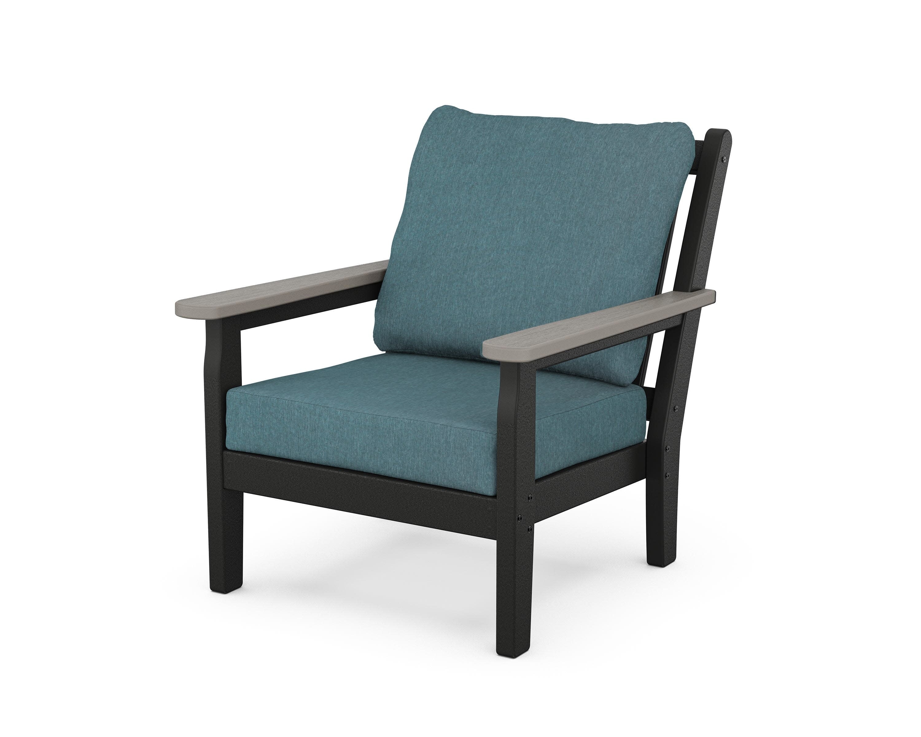 Chippendale Deep Seating Chair in Black / Driftwood / Ocean Teal