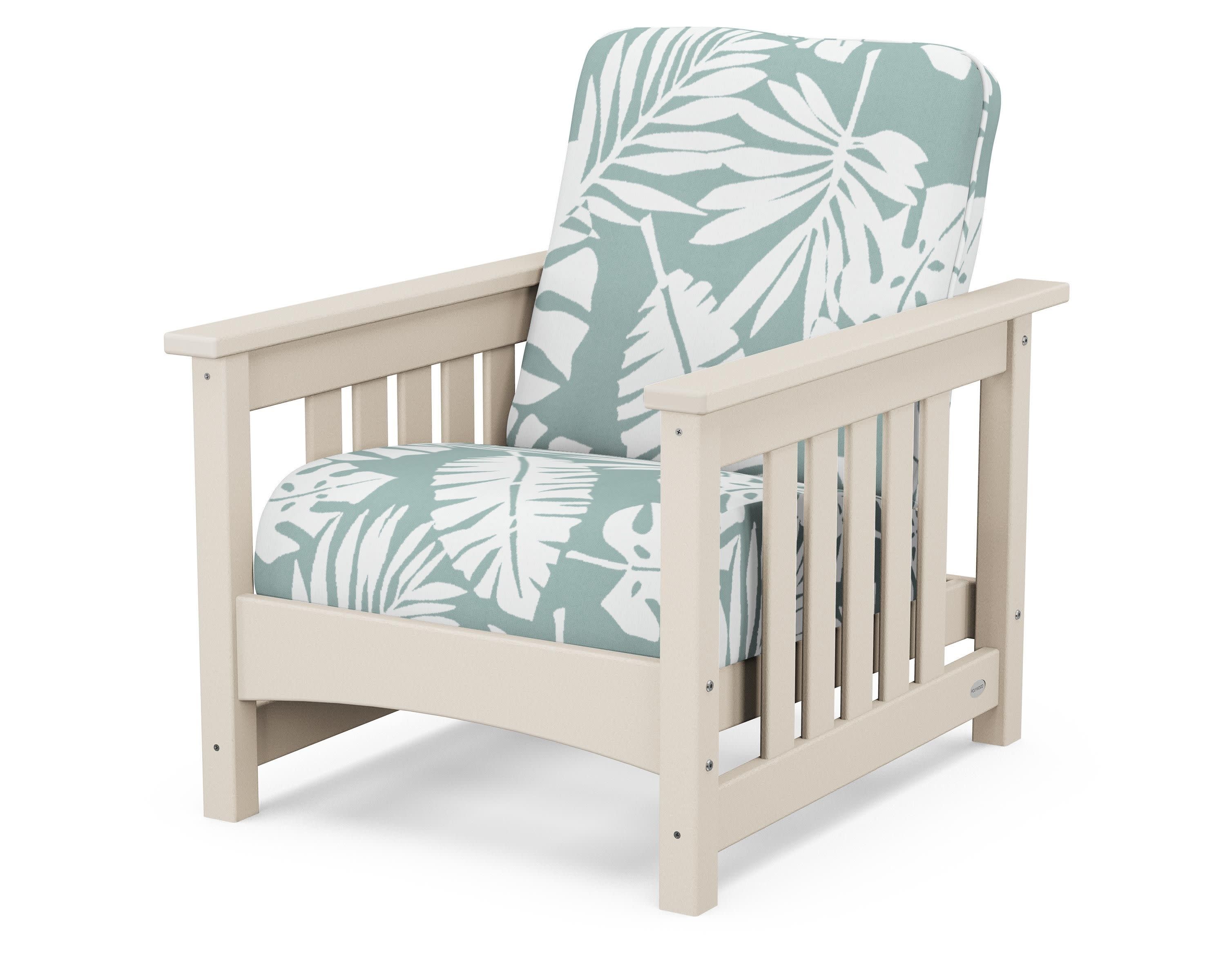 Club Mission Chair in Sand / Leaf Glacier Spa